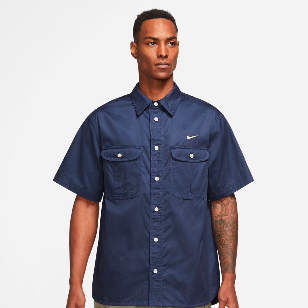 NIKE SB - TANGLIN SS WOVEN BUTTON UP SHIRT - MIDNIGHT NAVY COCONUT MILK