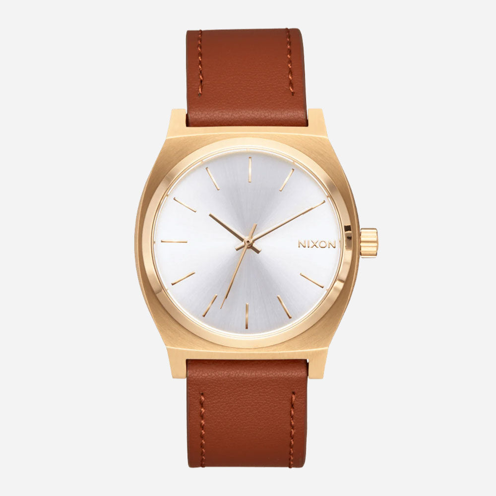 NIXON - TIME TELLER LEATHER - Light Gold White Sunray