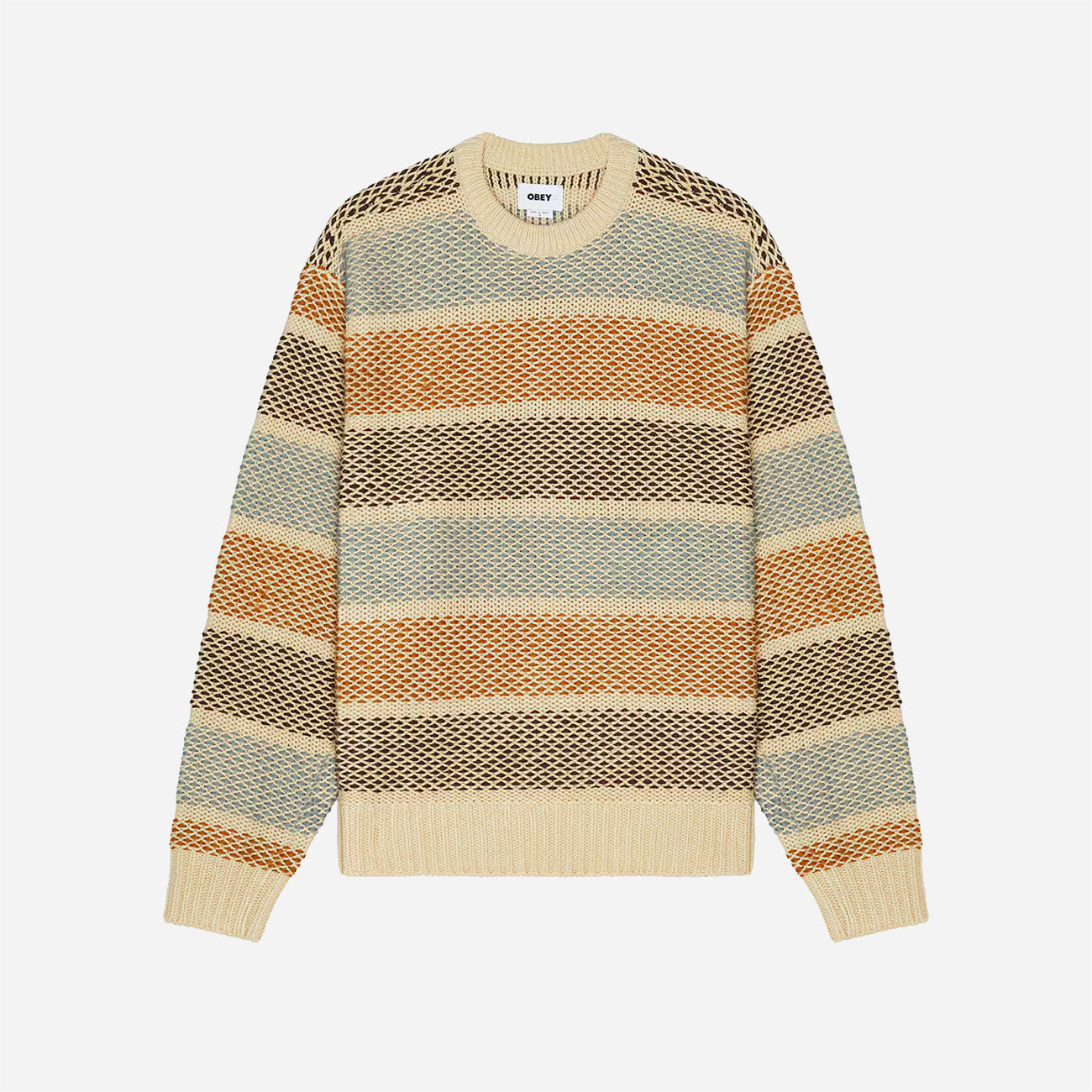 OBEY - BENJAMIN CREWNECK - Brown Multi
