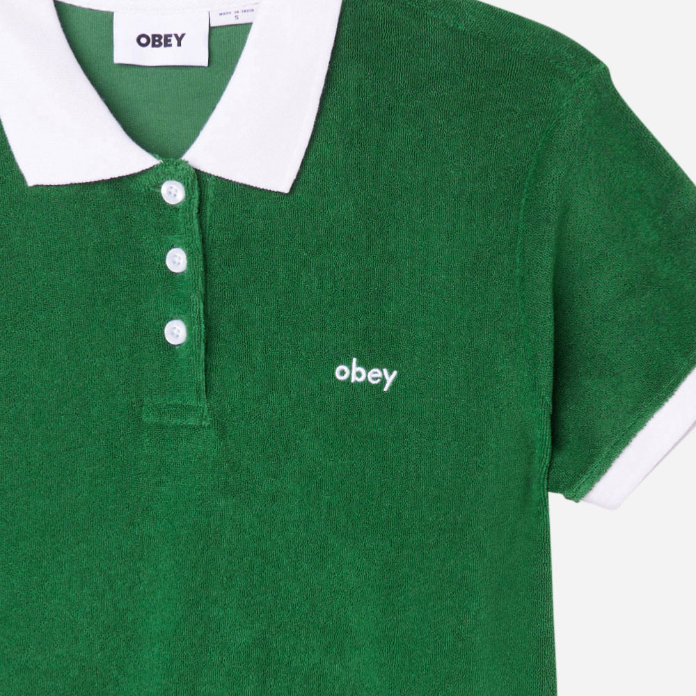 OBEY - CLARE POLO DRESS - Agundant green