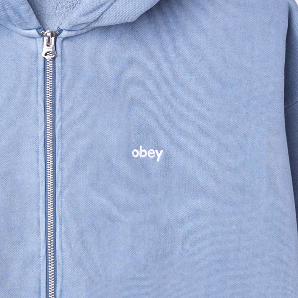 OBEY - LOWERCASE PIGMENT ZIP HOOD - Pigment coronet blue