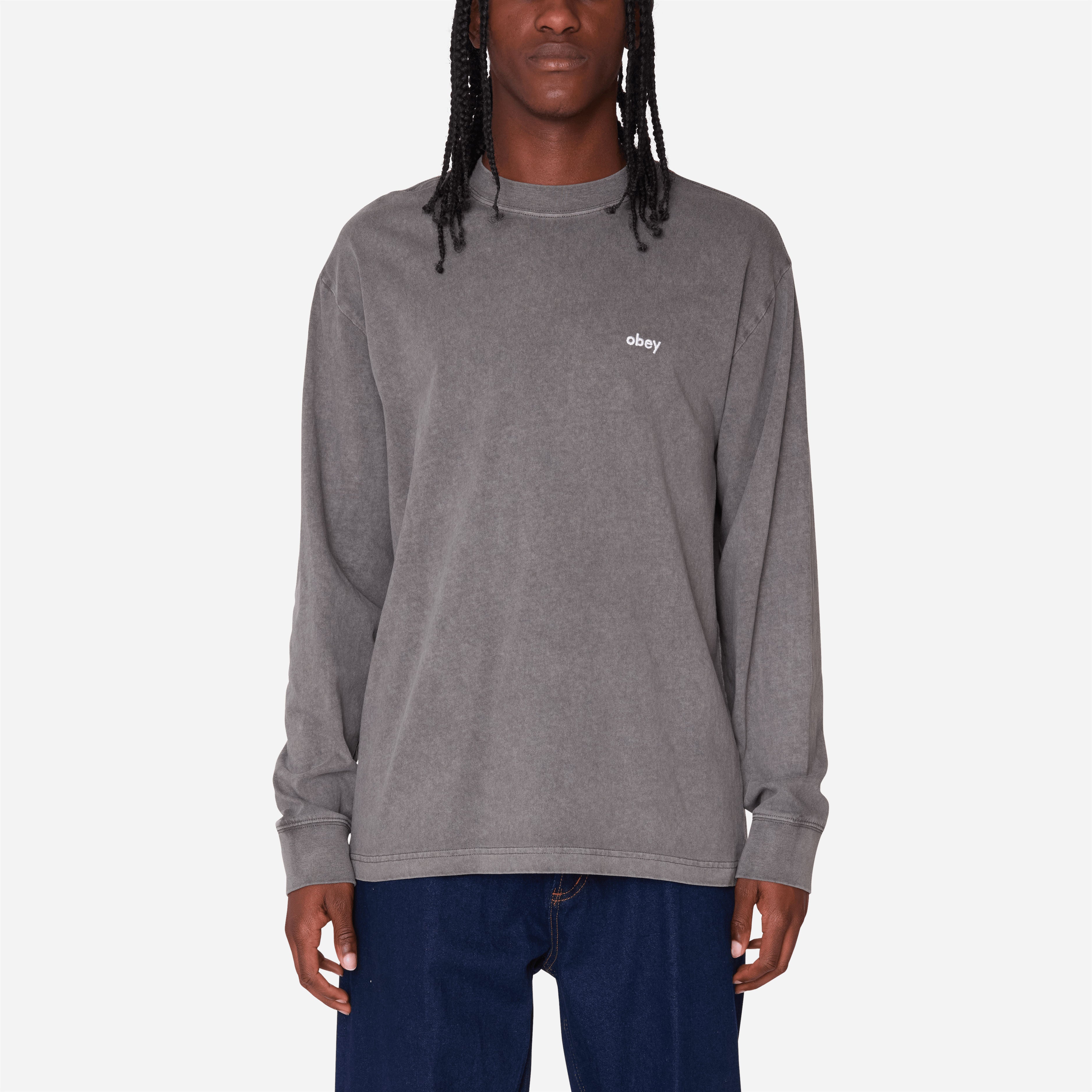 OBEY - Lowercase Pigment Tee LS - Pirate Black