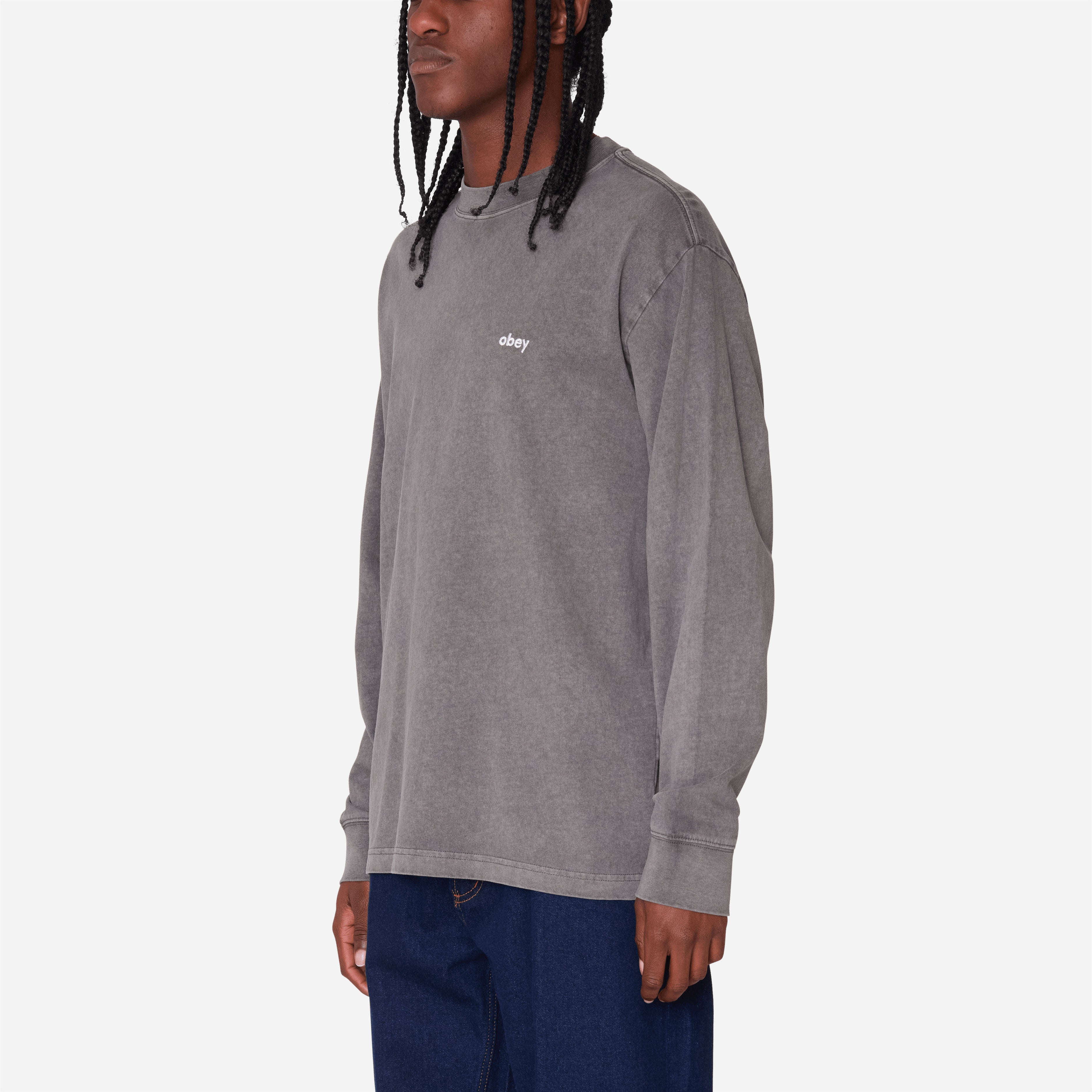 OBEY - Lowercase Pigment Tee LS - Pirate Black