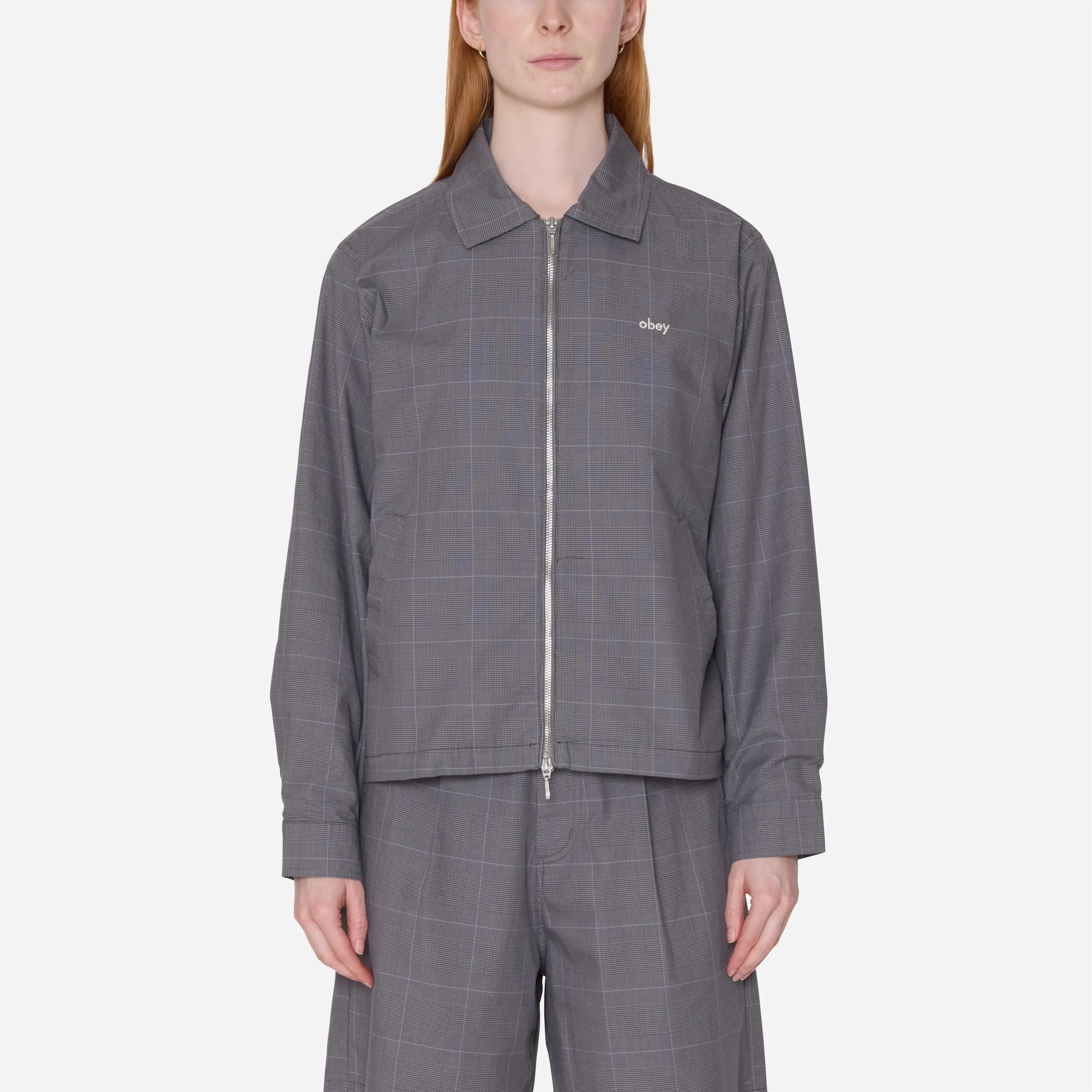 Obey Women's - Olivia Plaid Jacket Grey