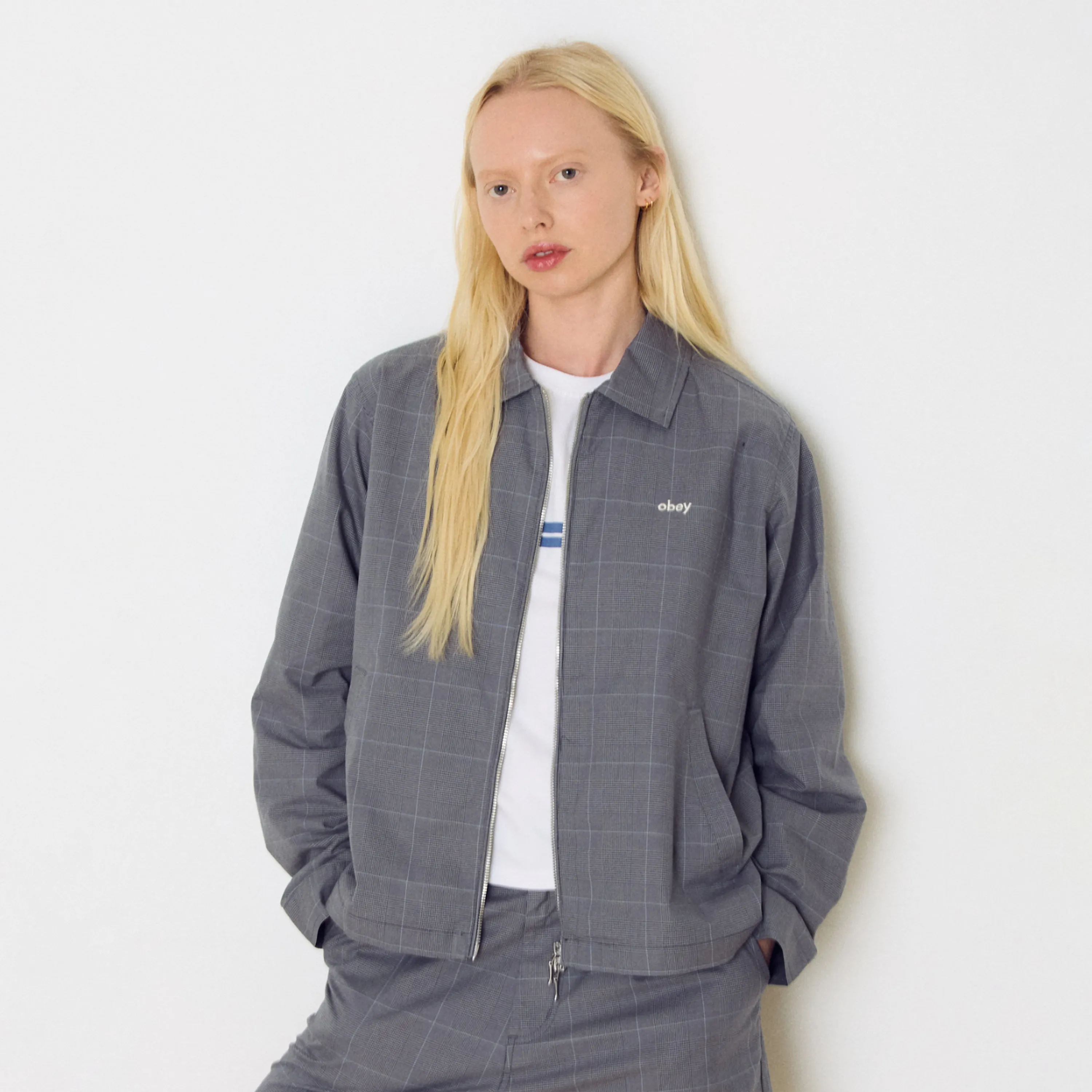 Obey Women's - Olivia Plaid Jacket Grey