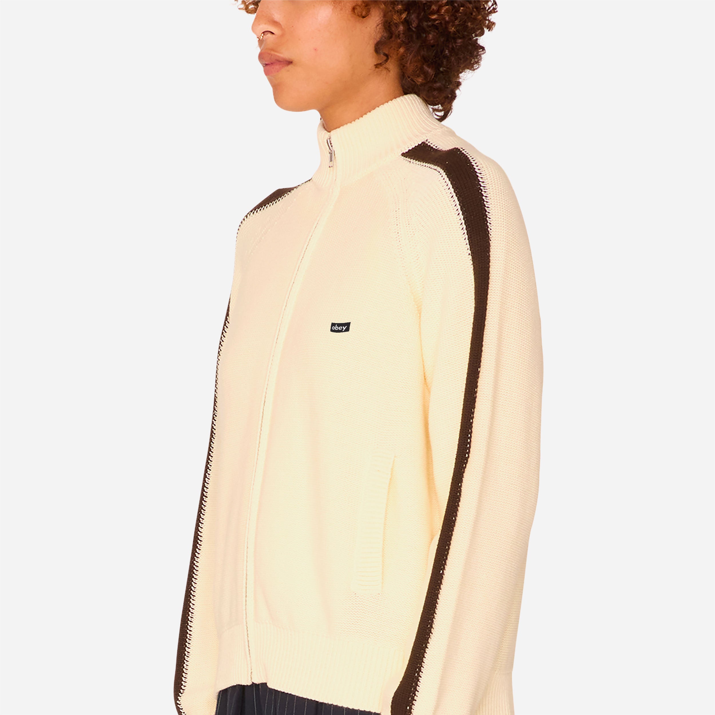 OBEY W - Frankie Track Sweater - Dove
