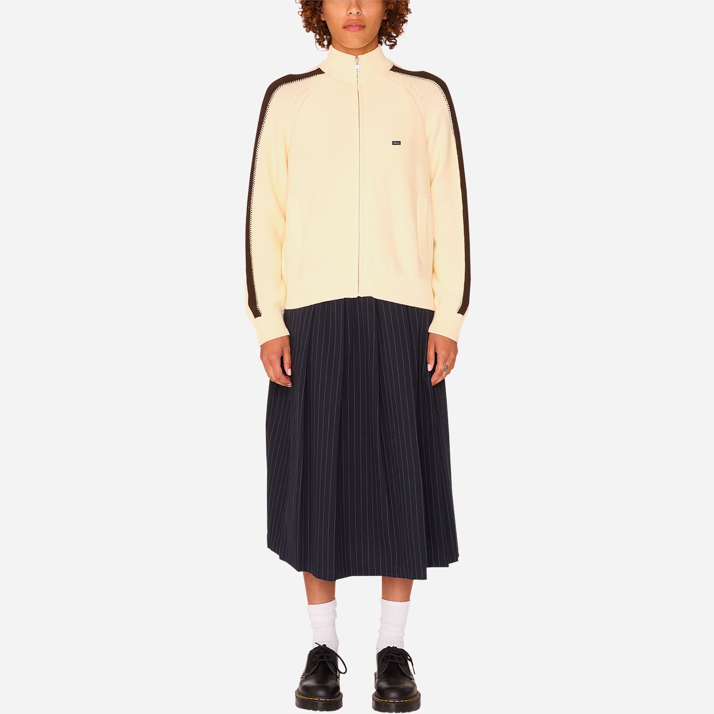 OBEY W - Frankie Track Sweater - Dove