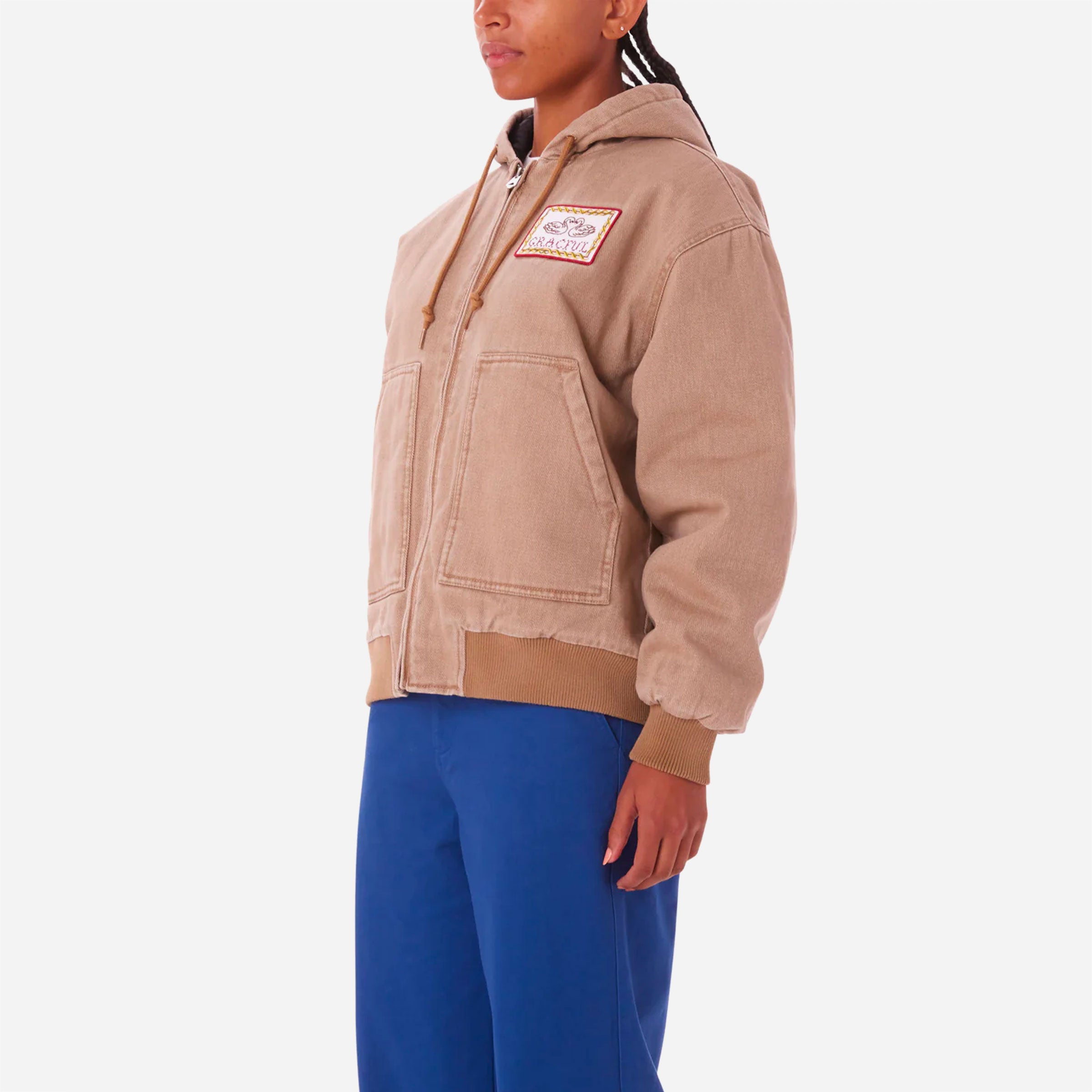 OBEY - SWANS HOODED WORK JACKET - Kelp