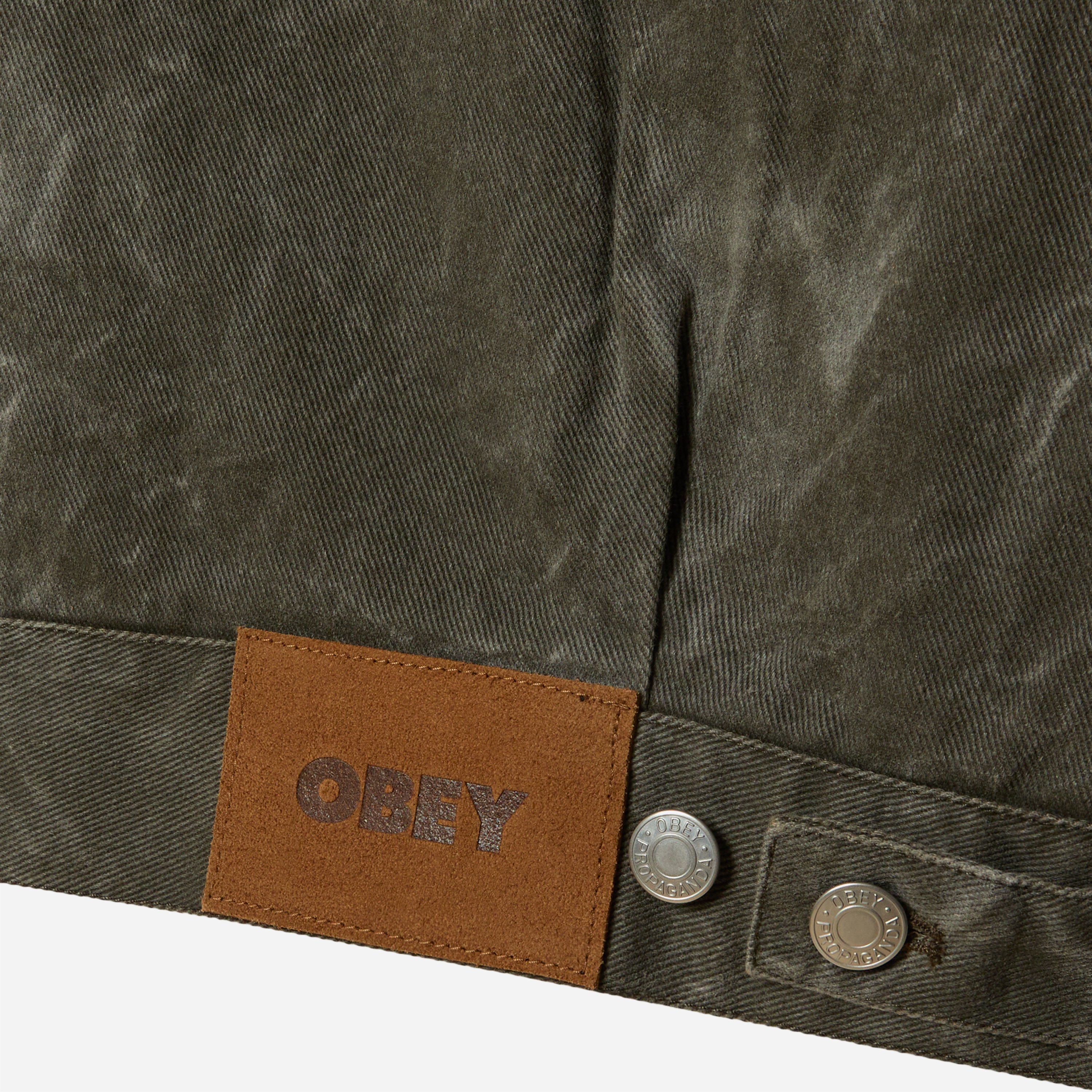 Obey - Workman Zip Jacket - Black Olive Wrinkle Wash