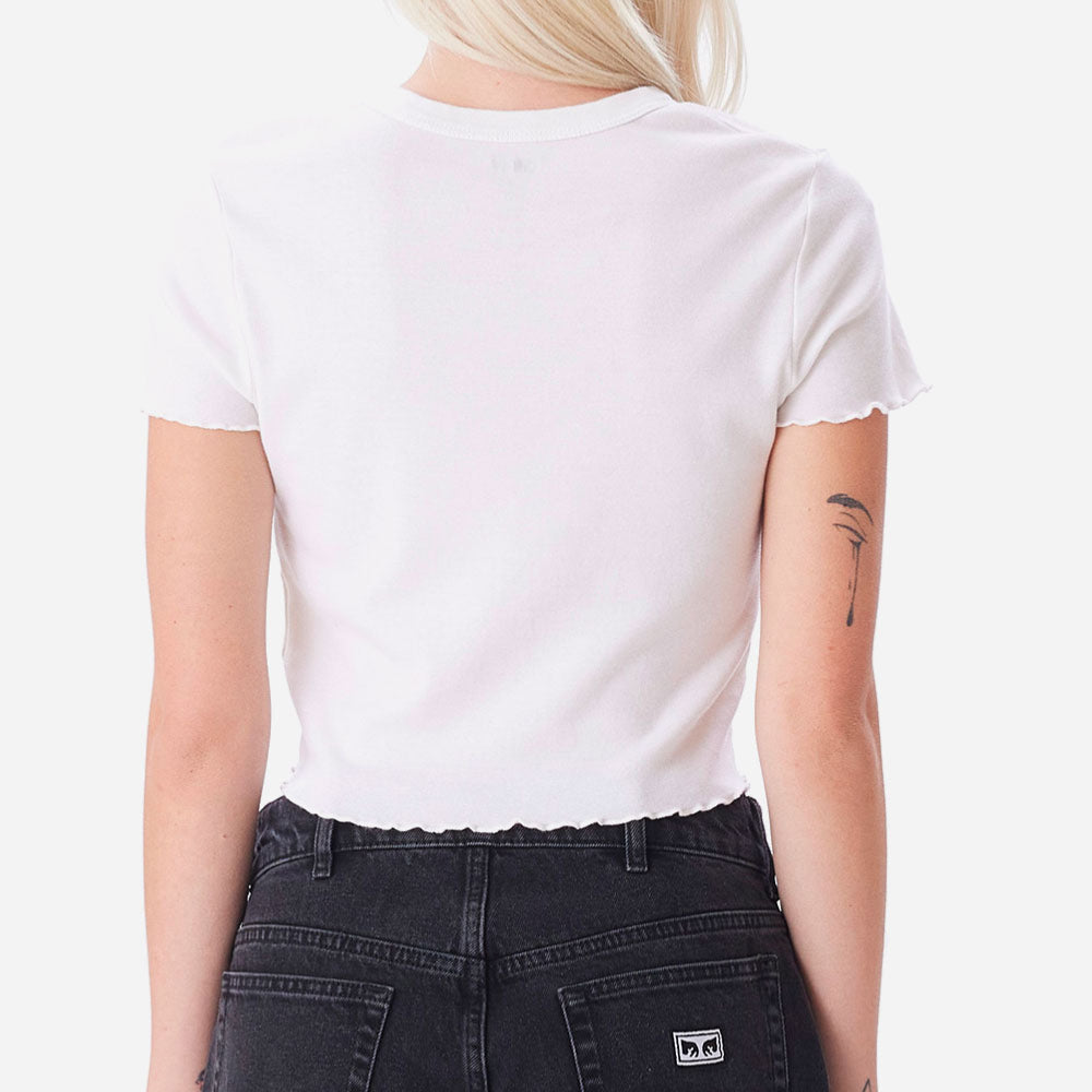 OBEY - DEVIL CROPPED EMMA RIB T-SHIRT - White