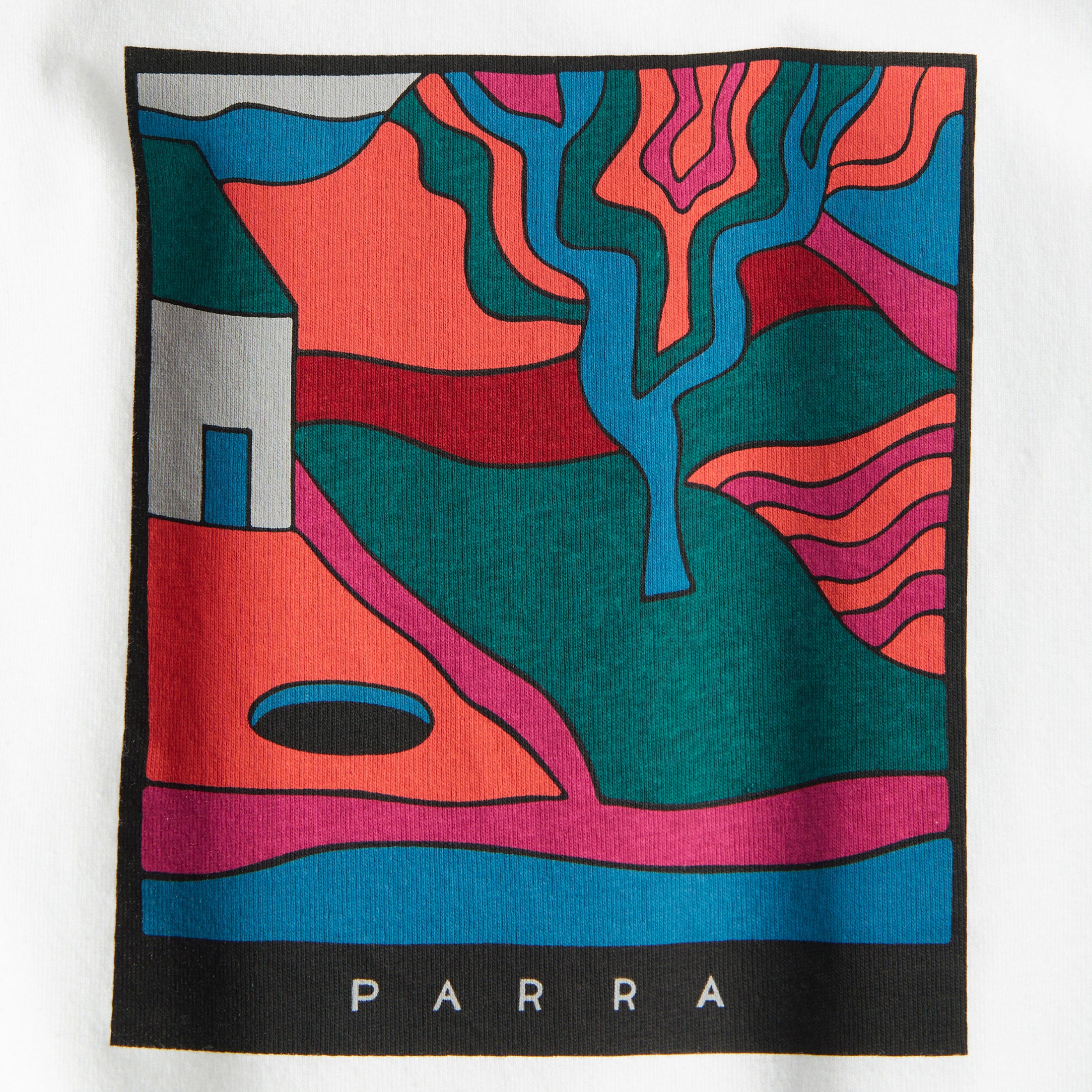 Parra - hole in the yard t -shirt - white