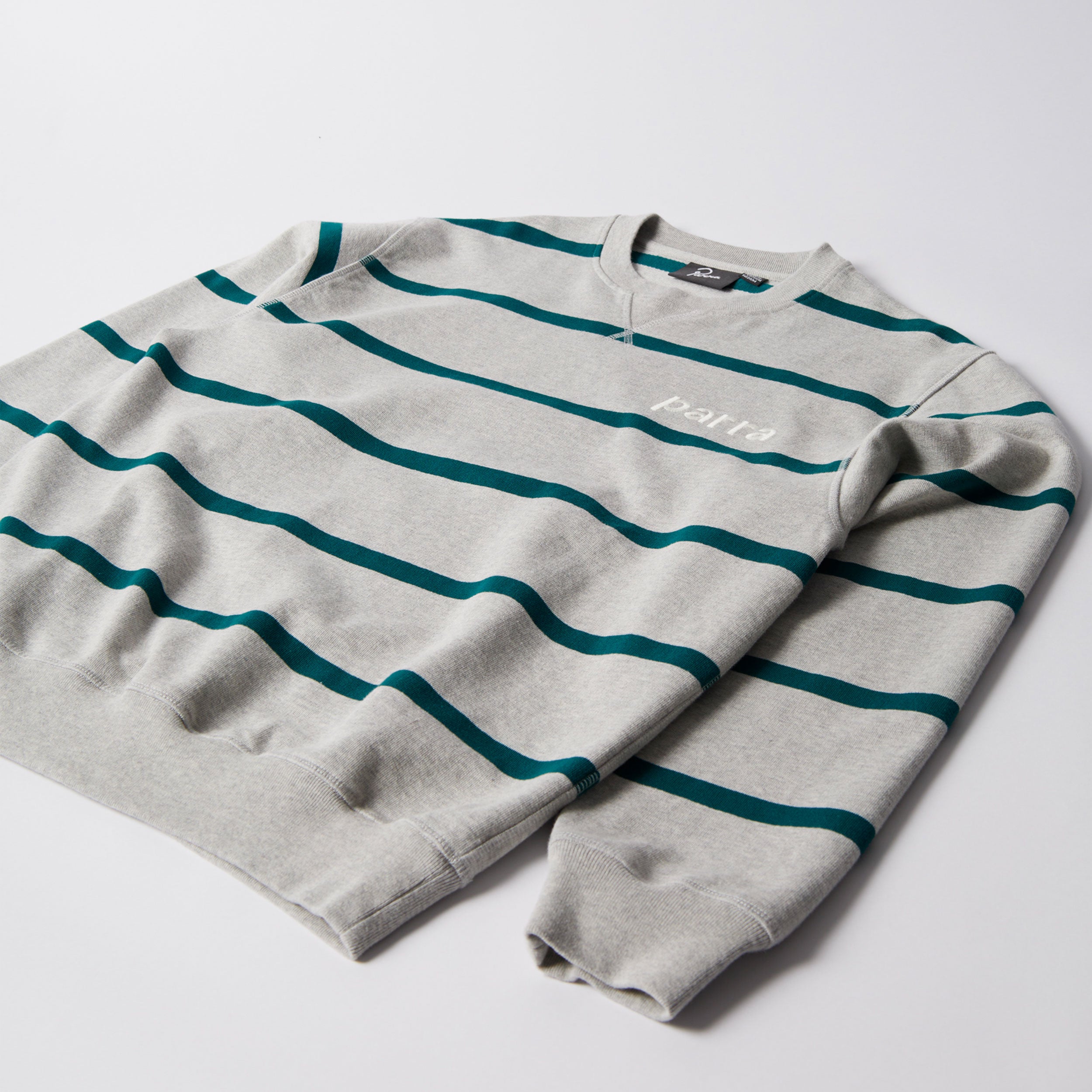 Parra - Pristine Striper Crew neck Sweatshirt - Heather Grey