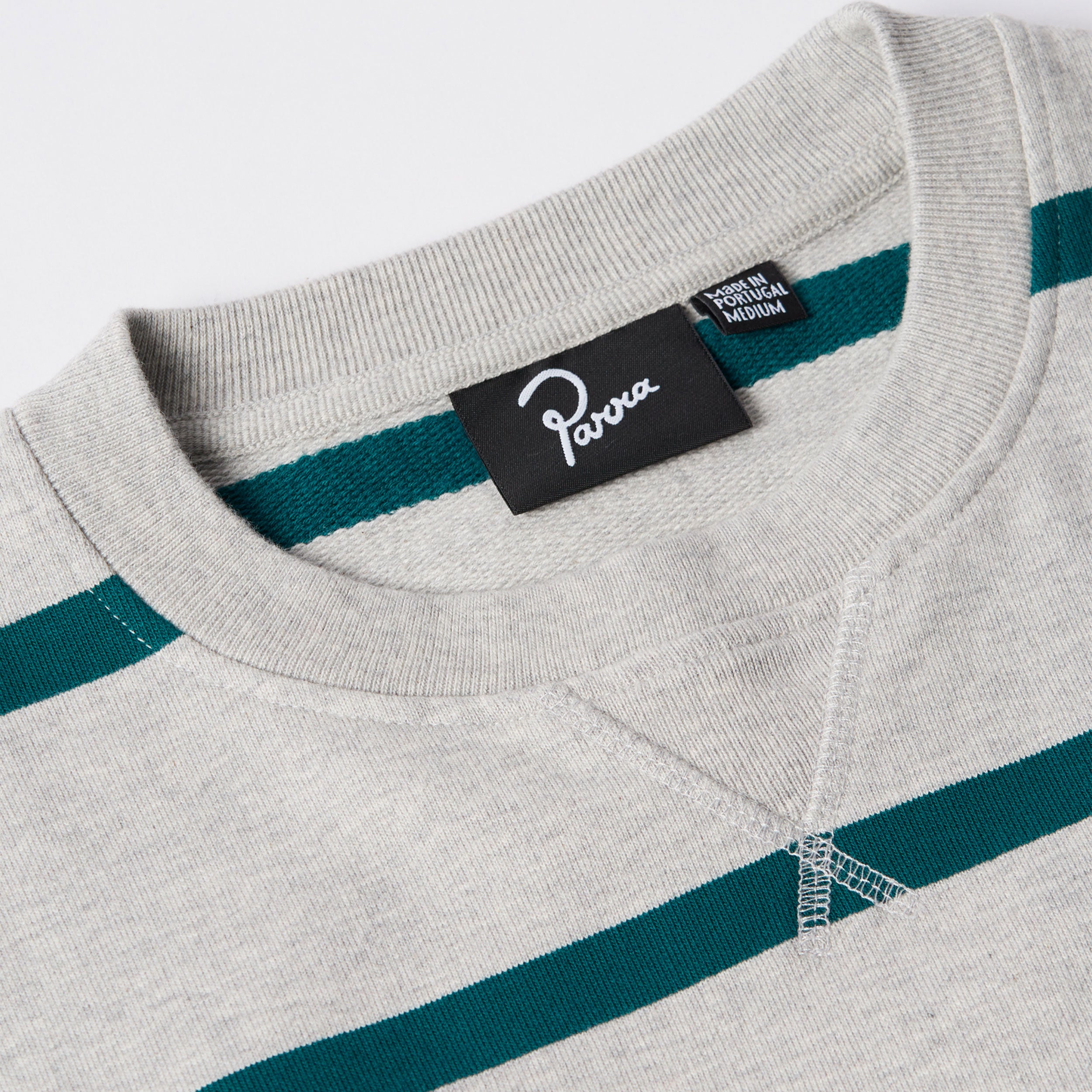 Parra - Pristine Striper Crew neck Sweatshirt - Heather Grey