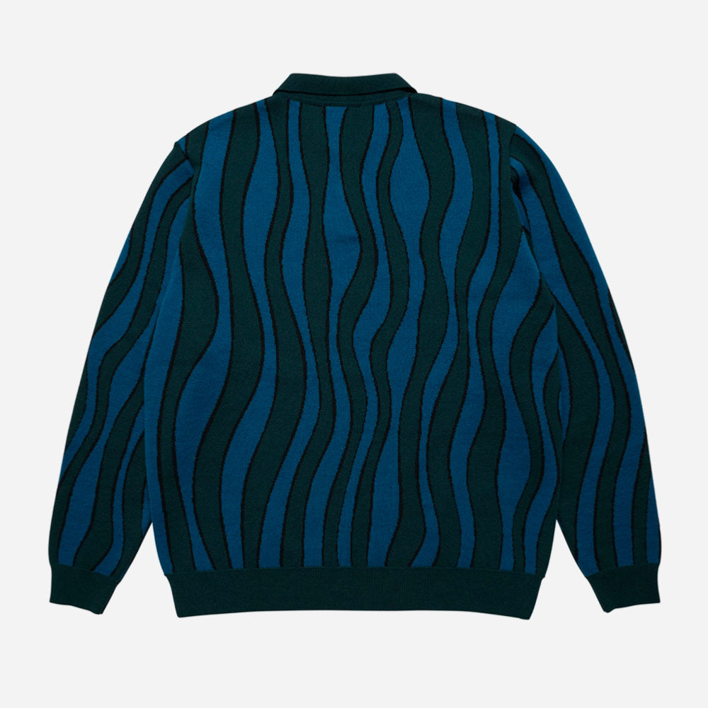 PARRA - AQUA WEED WAVES KNITTED POLO SHIRT - Multi