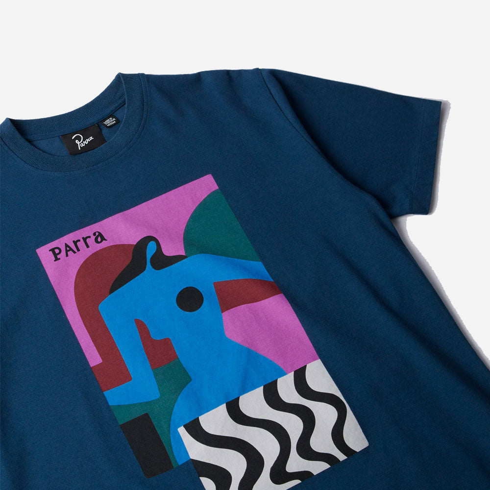 PARRA - DISTORTION TO THE FACE T-SHIRT - Navy Blue