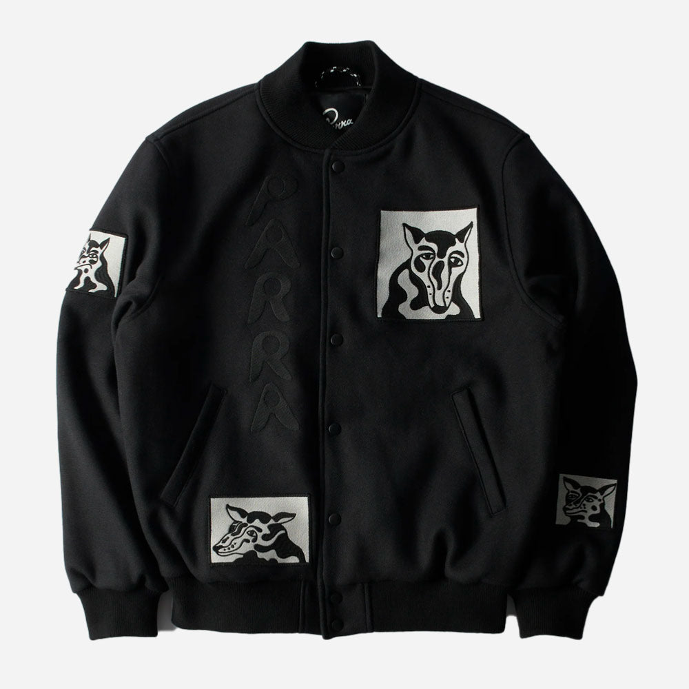 Parra - Dog Faced Varsity Jacket -Black