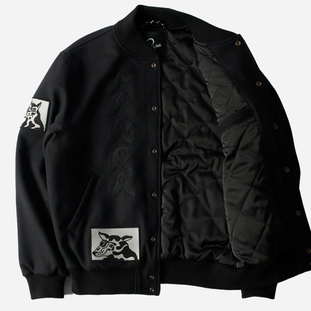 Parra - Dog Faced Varsity Jacket -Black