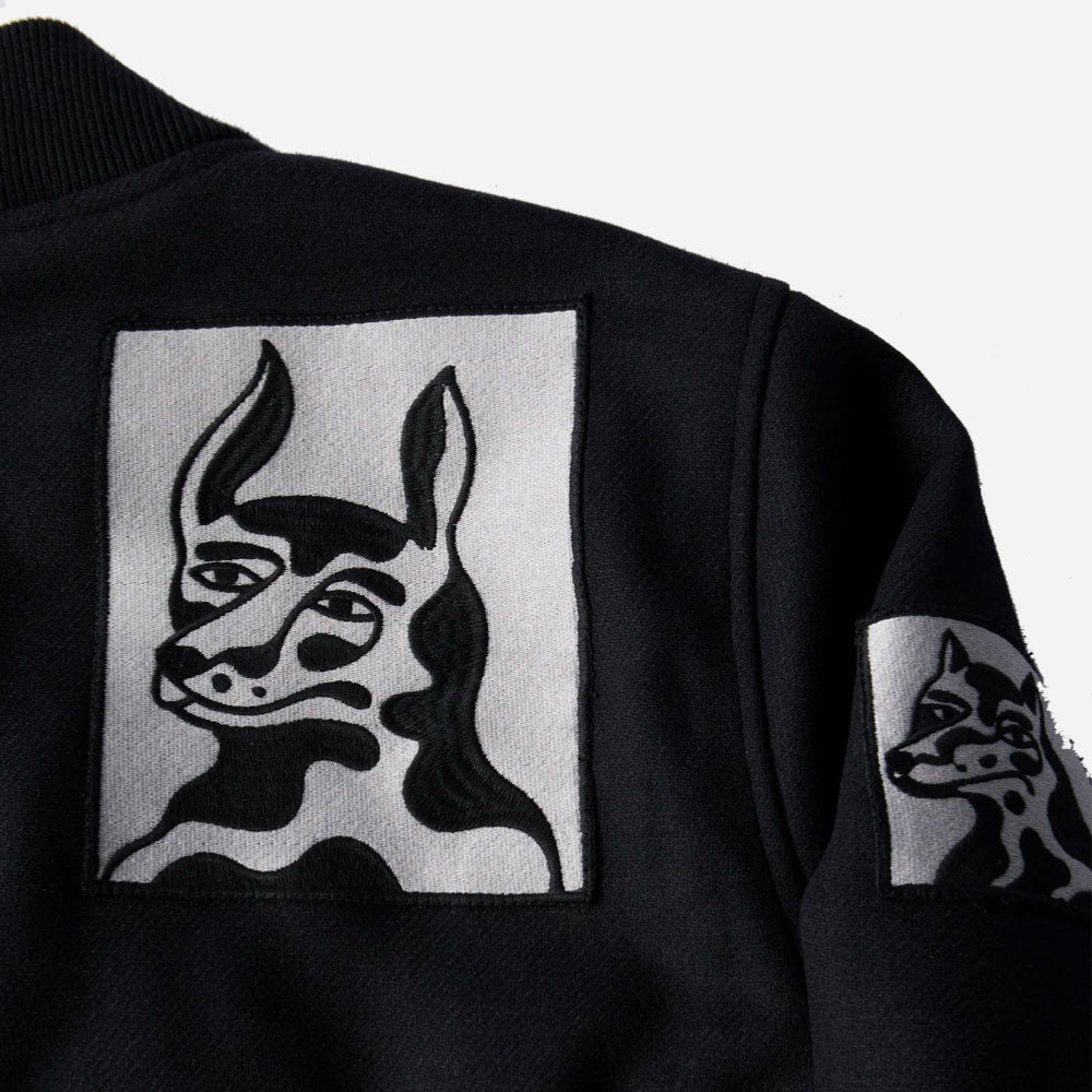 Parra - Dog Faced Varsity Jacket -Black