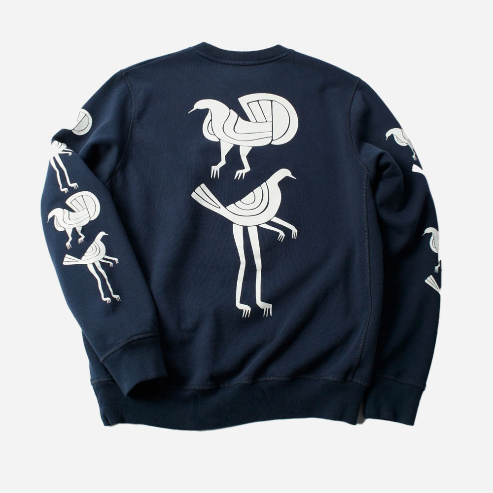 PARRA - FANCY PIGEON CREW NECK SWEATSHIRT - Midnight Blue