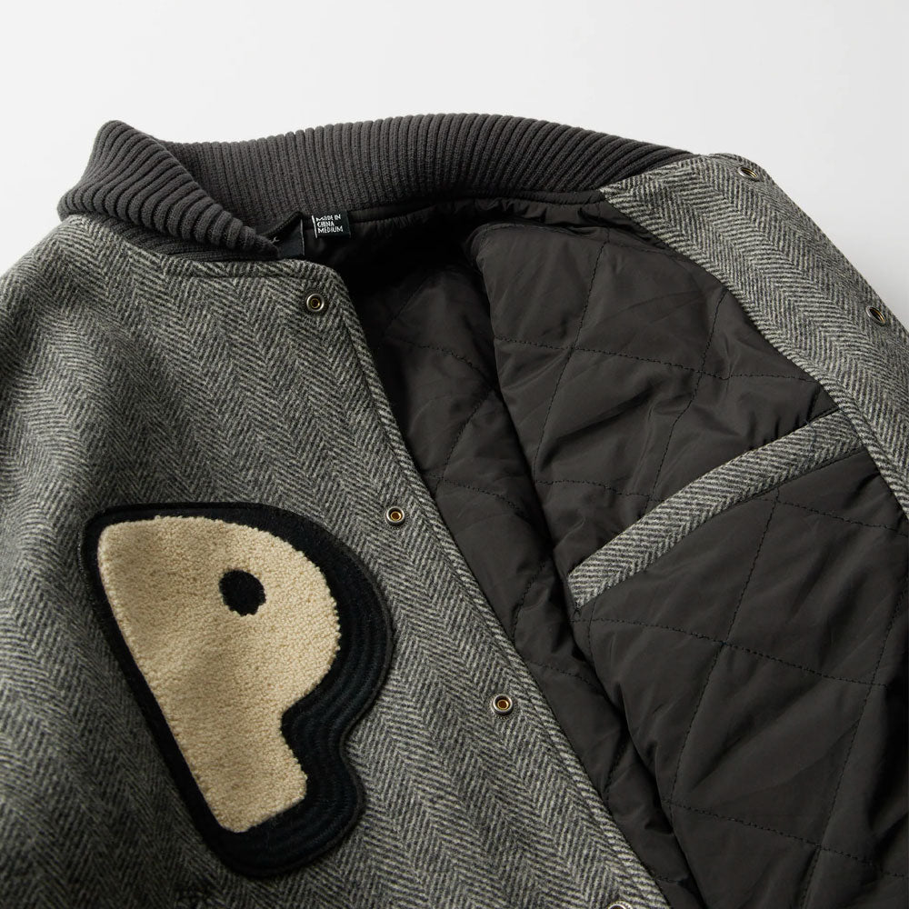 PARRA - ROUNDED PAR VARSITY JACKET - Dark Grey