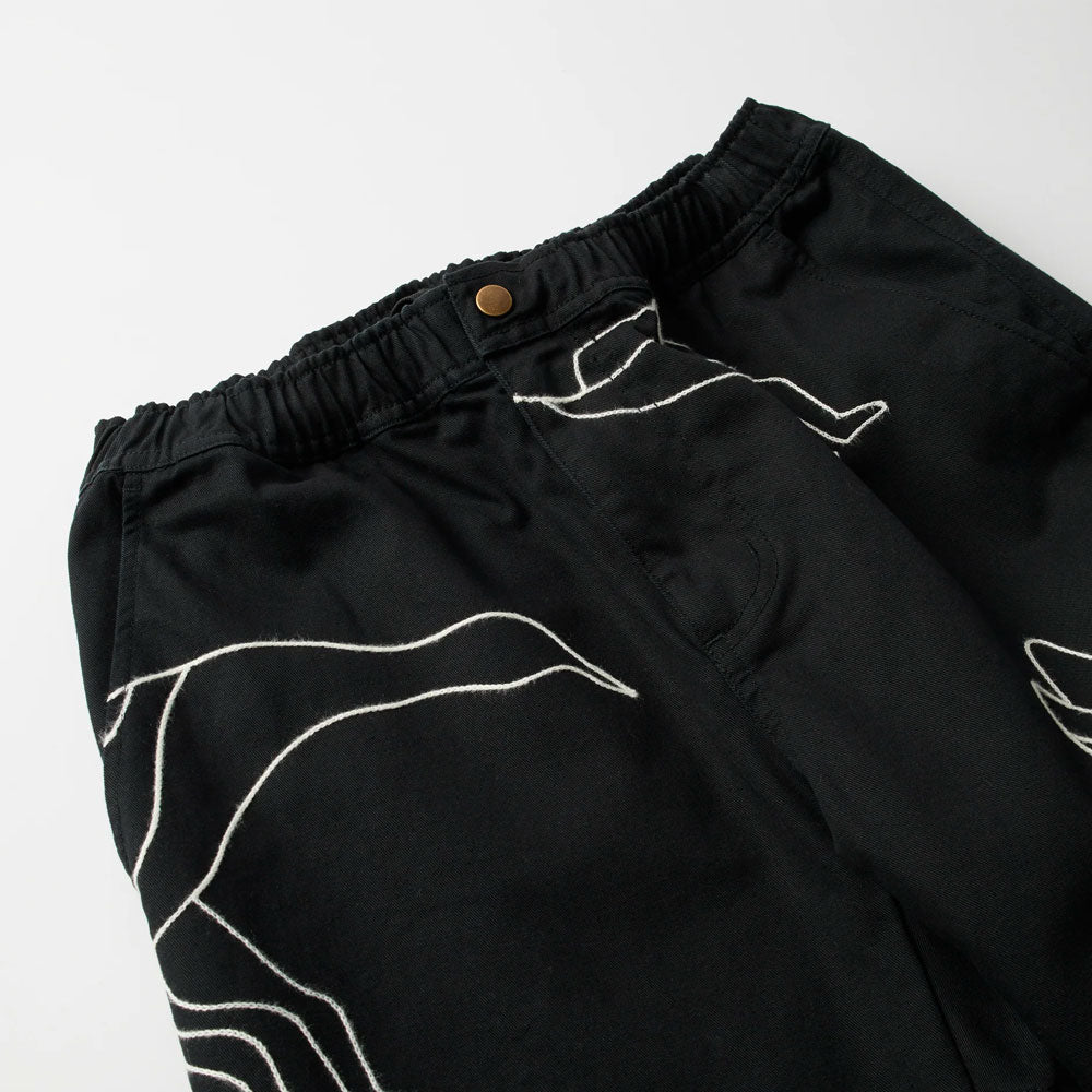 PARRA - STITCHED UP DUCK PANTS - Black
