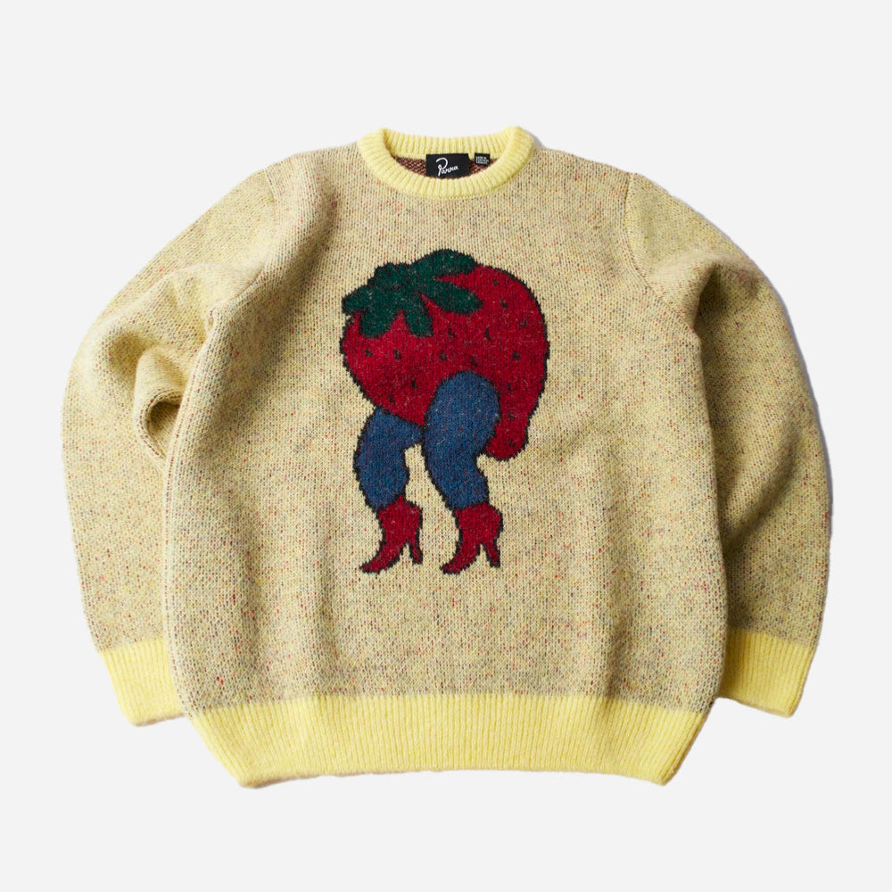 Parra - Stupid Strawberry Knitted Pullover - Yellow