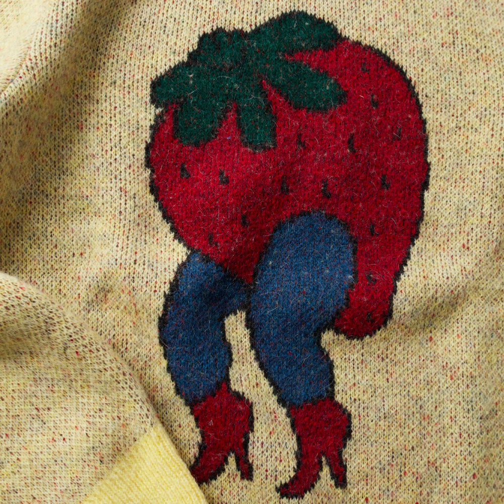 Parra - Stupid Strawberry Knitted Pullover - Yellow
