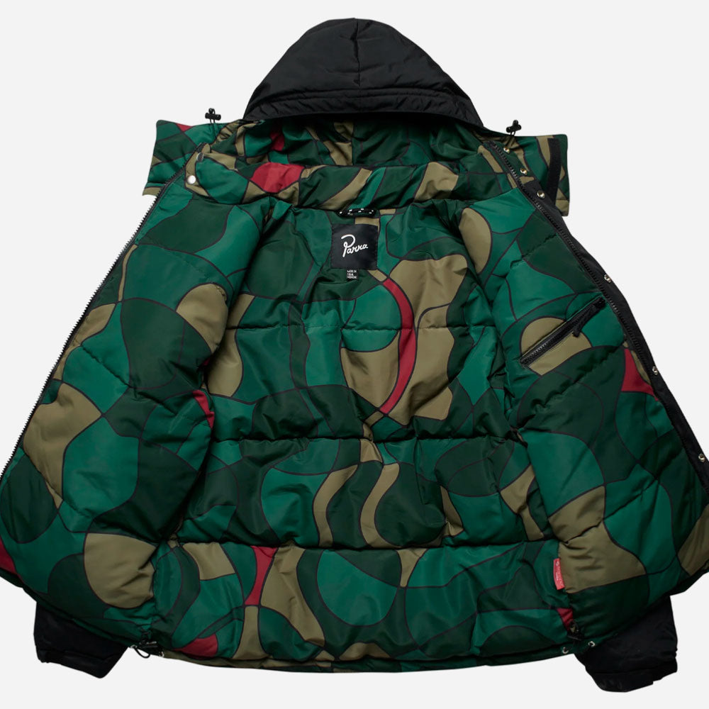 PARRA - TREES IN WIND PUFFER JACKET - Black