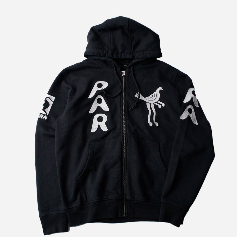 PARRA - ZIPPED PIGEON HOODED SWEATSHIRT - Black