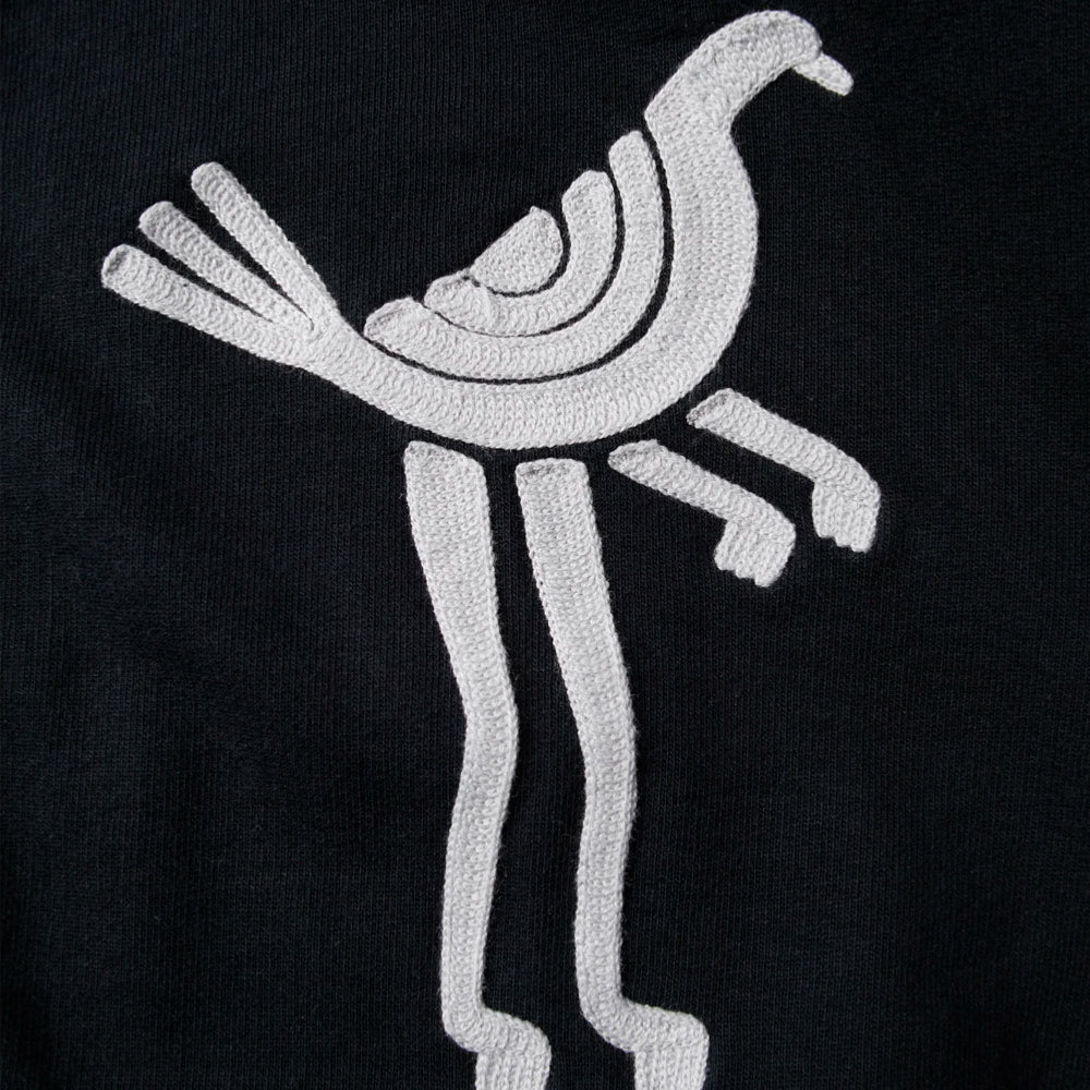 PARRA - ZIPPED PIGEON HOODED SWEATSHIRT - Black