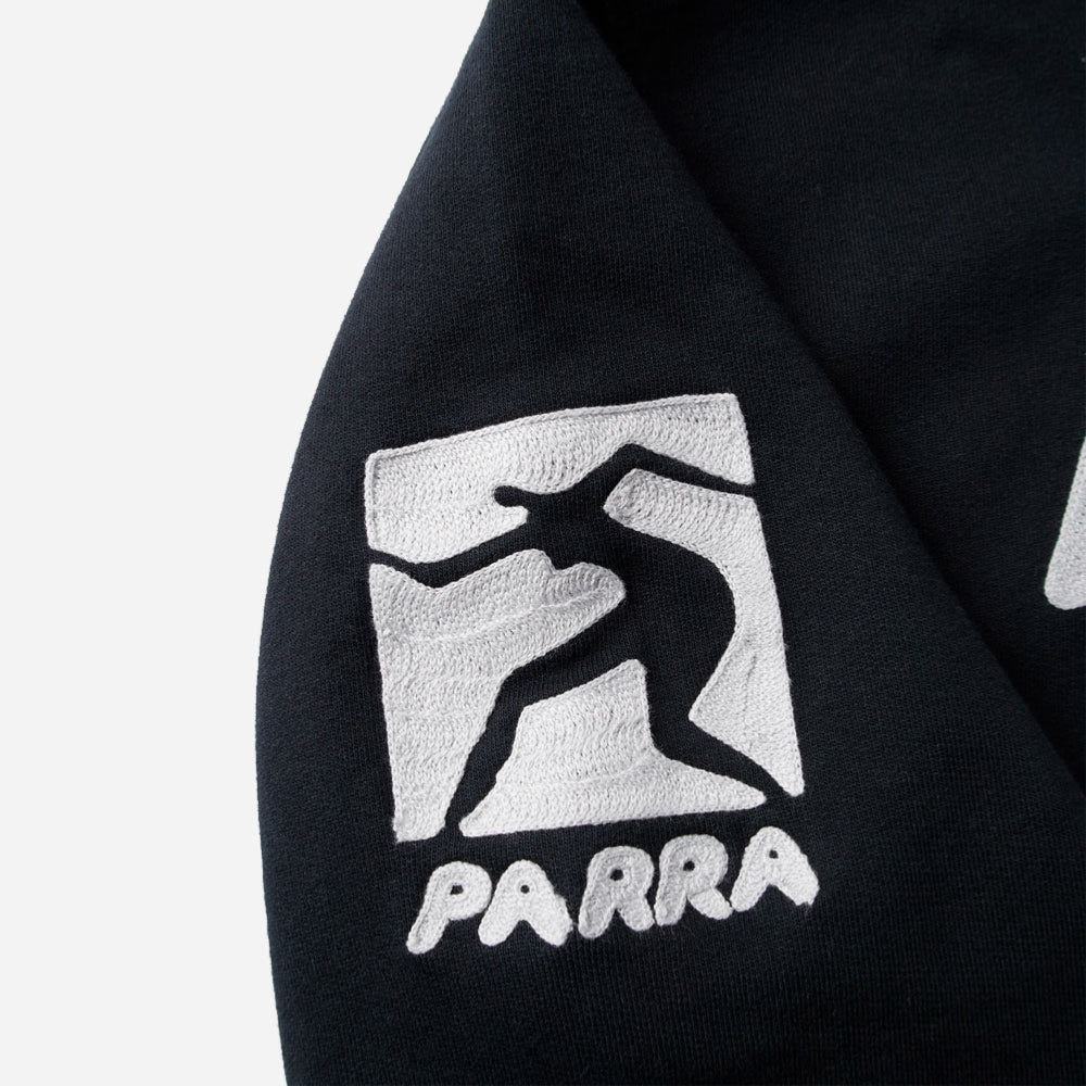 PARRA - ZIPPED PIGEON HOODED SWEATSHIRT - Black