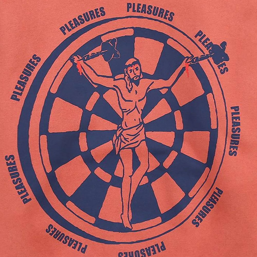 PLEASURES - DARTBOARD HOODIE - Rust