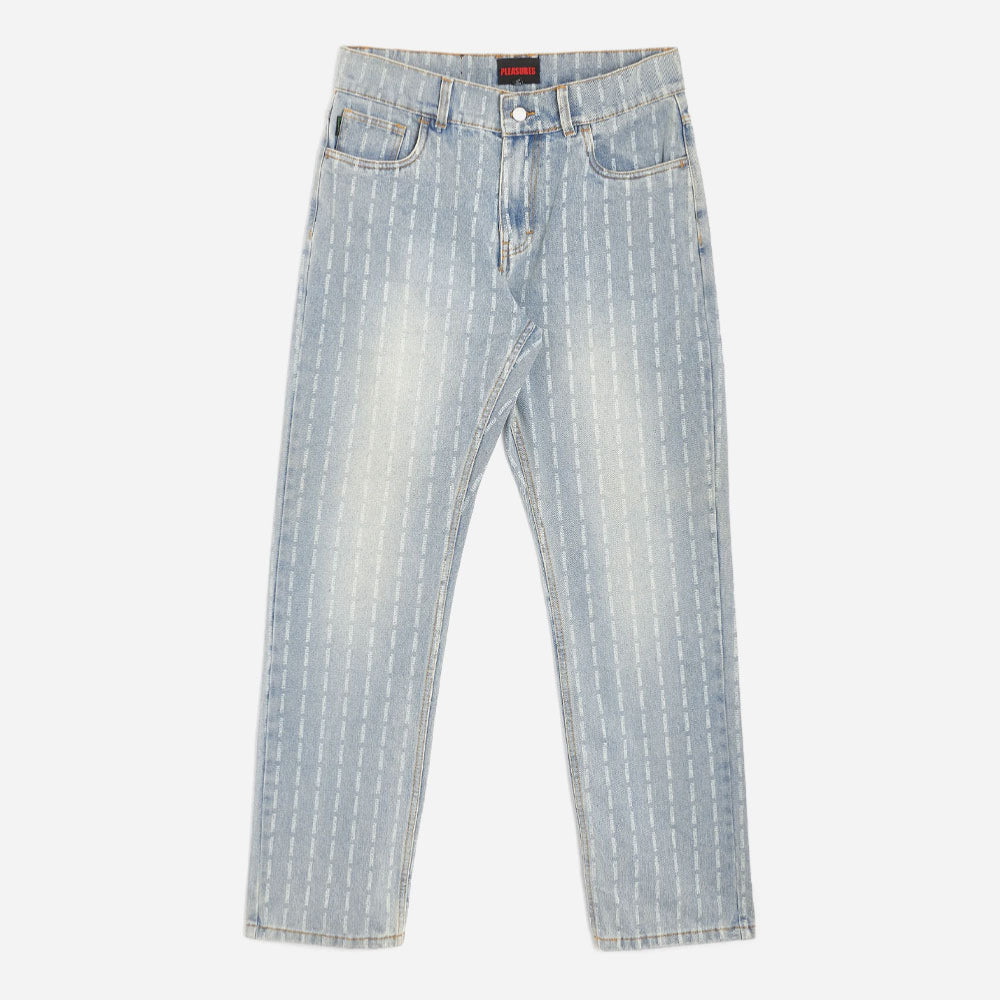 PLEASURES - IMPACT PINSTRIPE DENIM - Blue