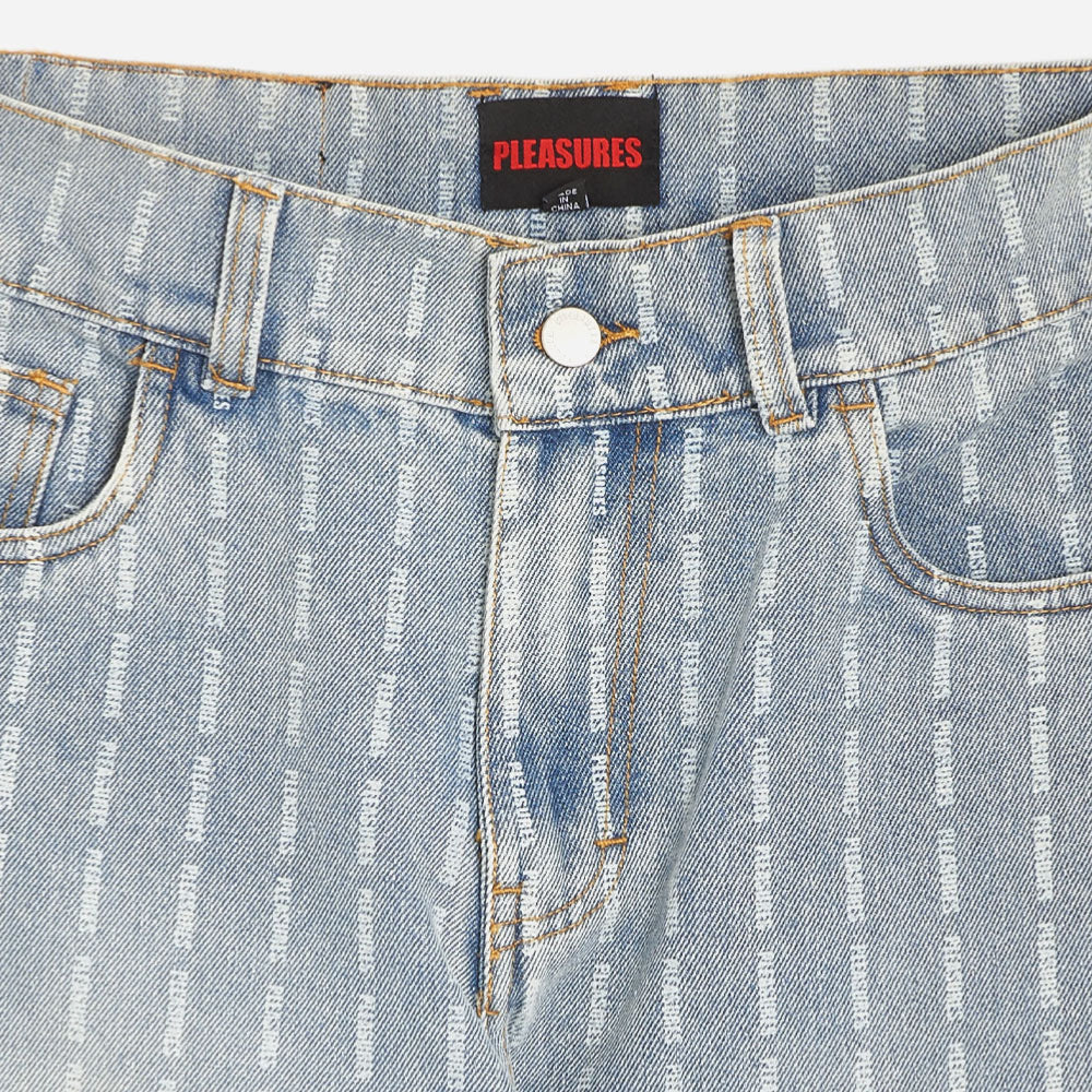 PLEASURES - IMPACT PINSTRIPE DENIM - Blue