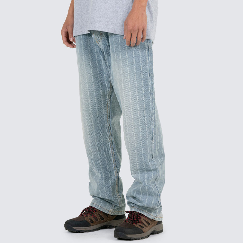 PLEASURES - IMPACT PINSTRIPE DENIM - Blue