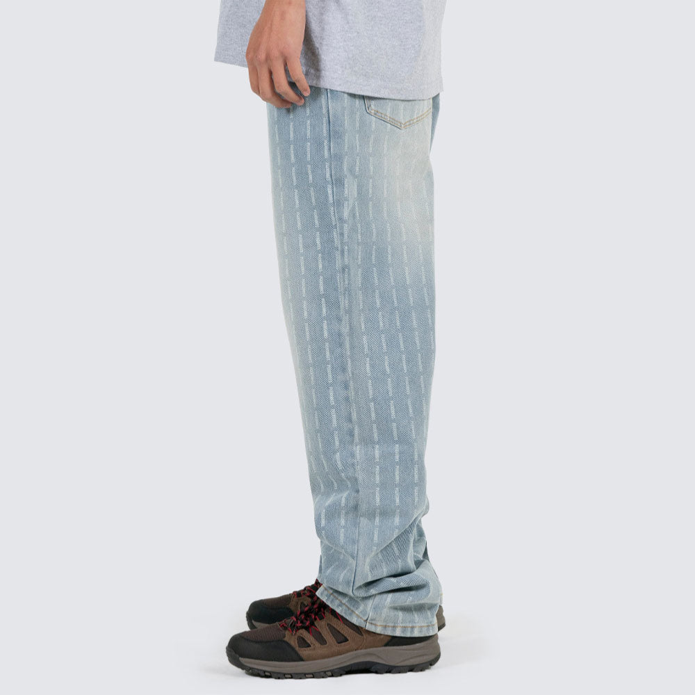 PLEASURES - IMPACT PINSTRIPE DENIM - Blue