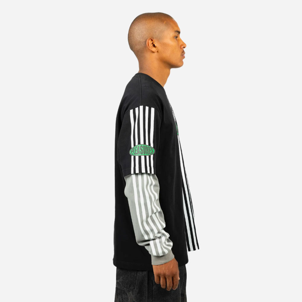 PLEASURES - FAUX LAYERED LONG SLEEVE - Black