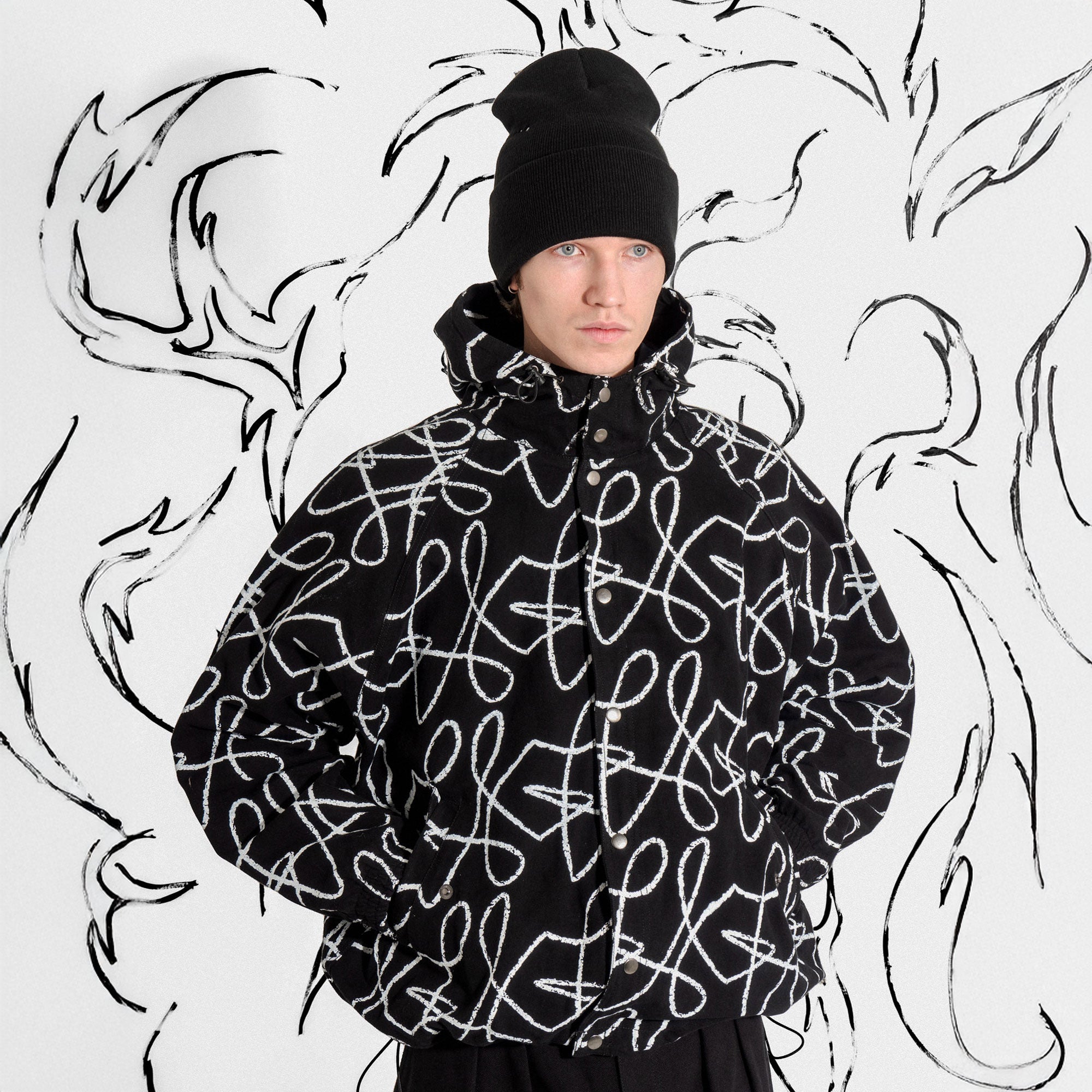 Poetic Collective - Boxy Doodle Jacket - Black