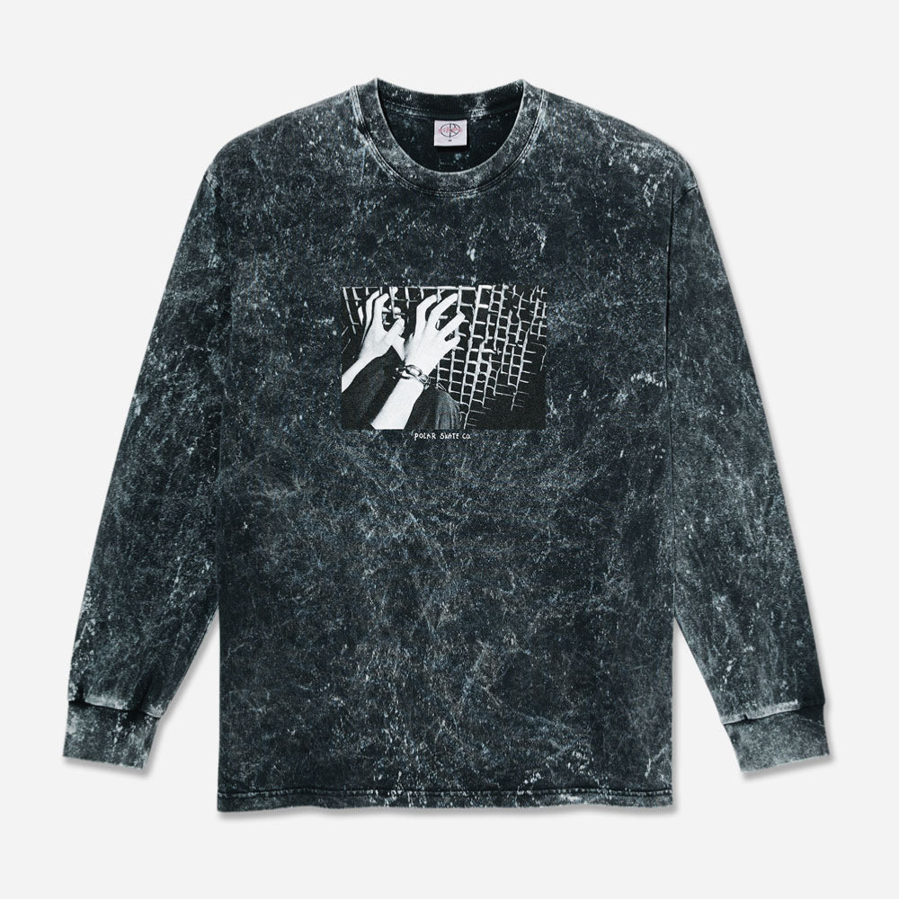 POLAR - ACID LS TEE CAGED HANDS - Black