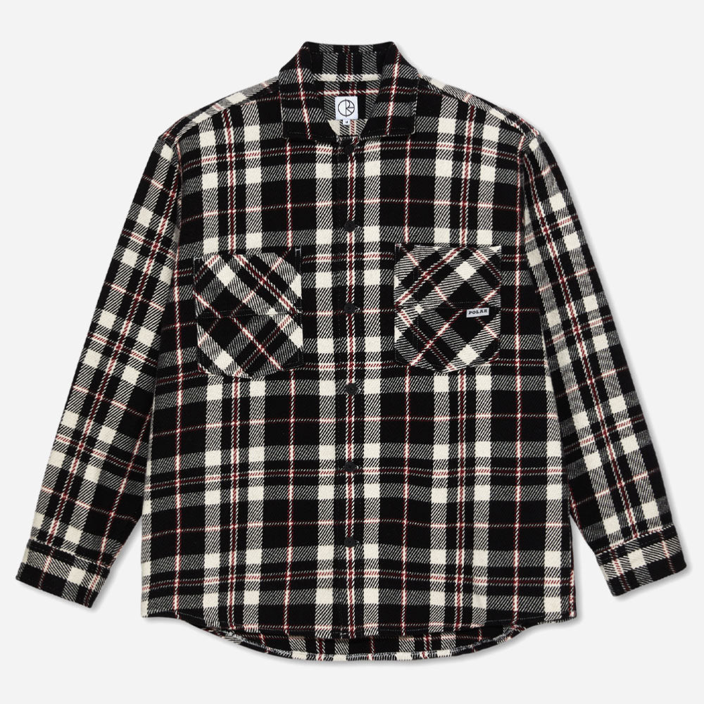 POLAR - BIG BOY OVERSHIRT FLANNEL - Black - Cloud White - Red