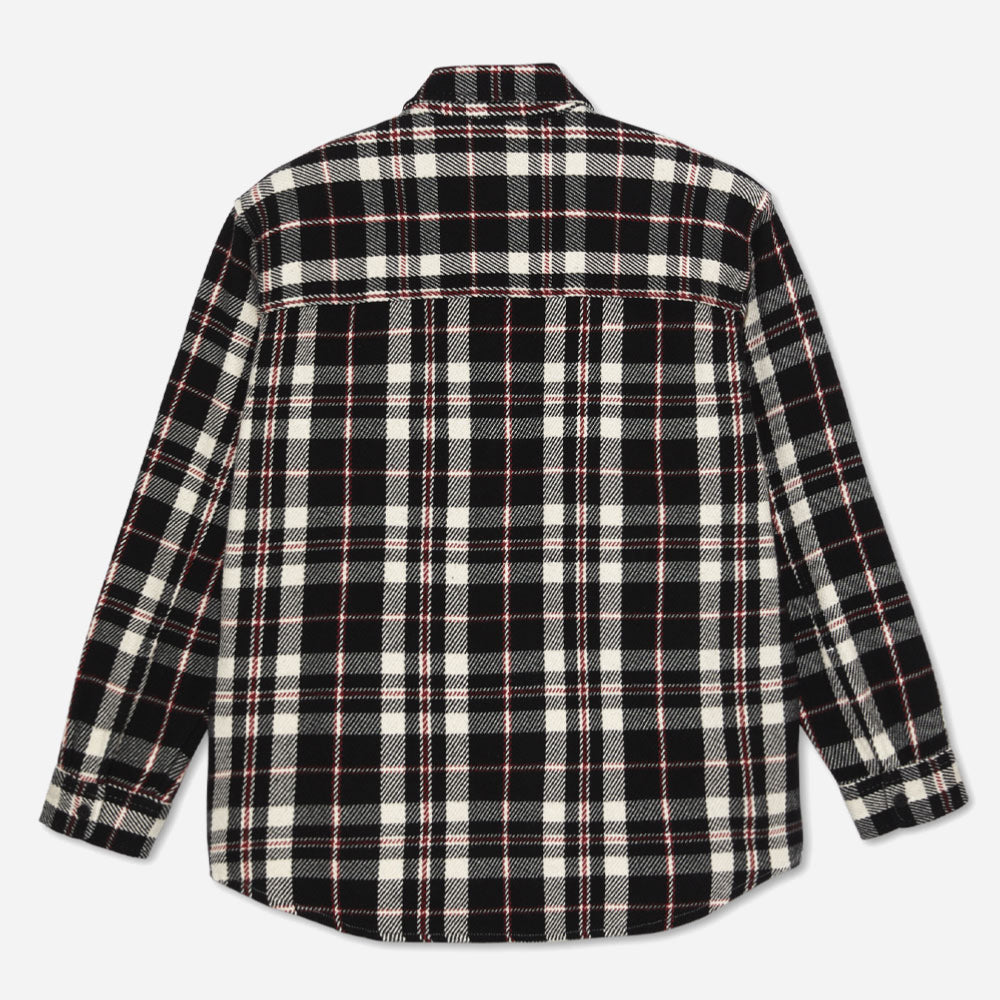 POLAR - BIG BOY OVERSHIRT FLANNEL - Black - Cloud White - Red