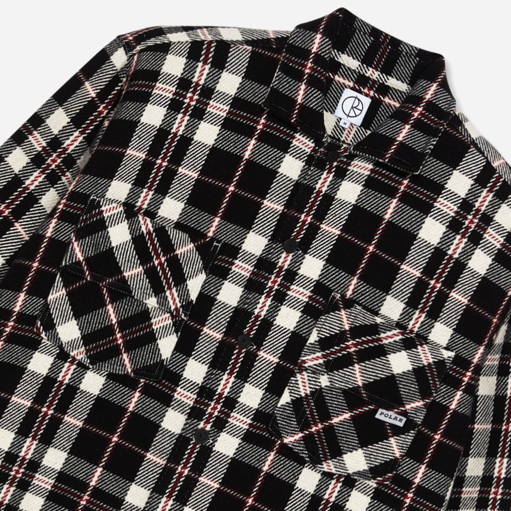 POLAR - BIG BOY OVERSHIRT FLANNEL - Black - Cloud White - Red