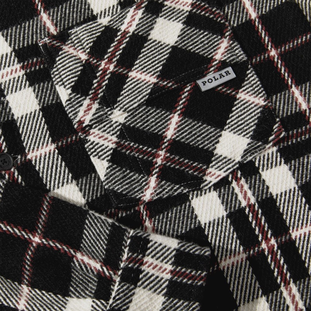 POLAR - BIG BOY OVERSHIRT FLANNEL - Black - Cloud White - Red