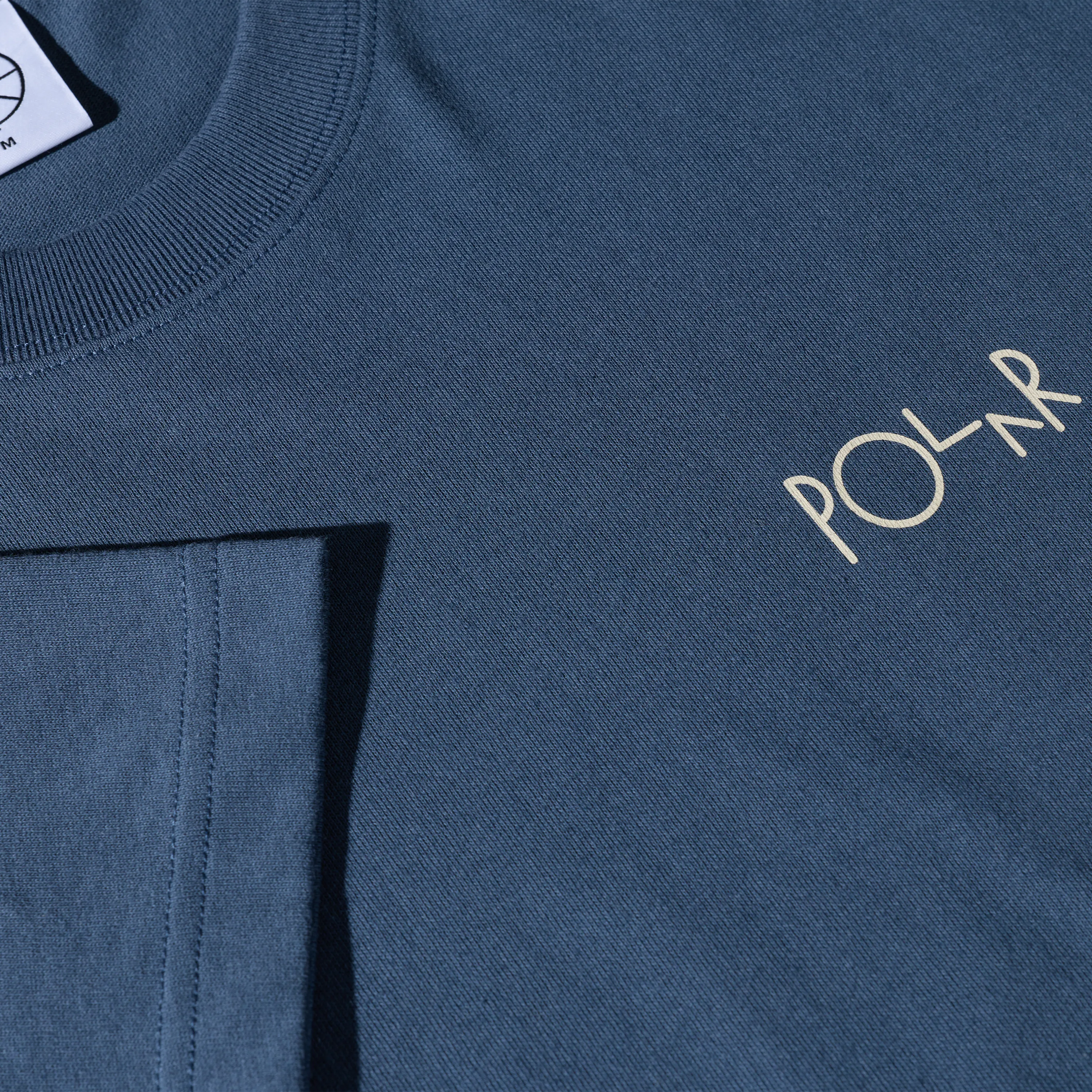 Polar Skate Co. - Contrast Tee Stroke Logo Grey Blue