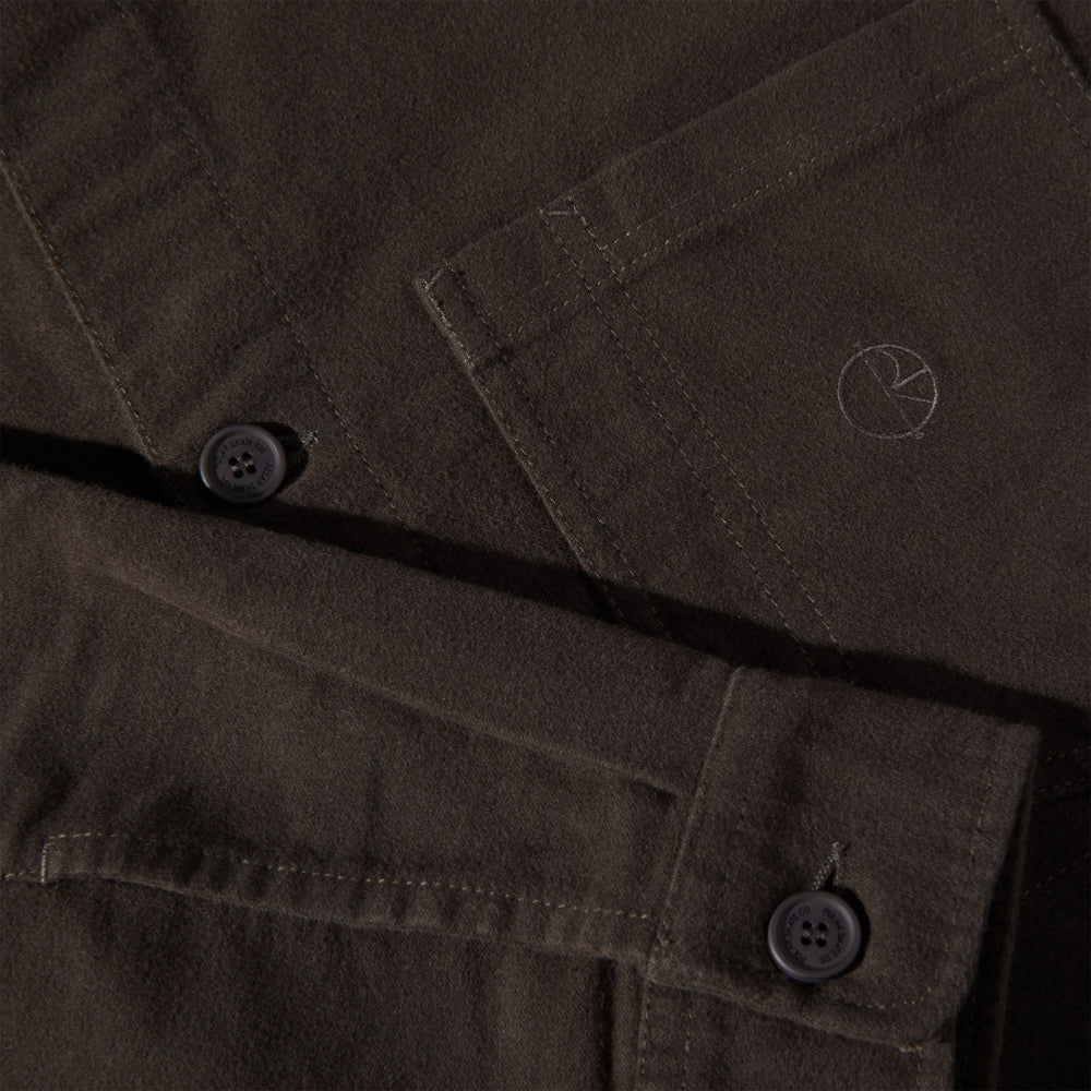 POLAR - THEODORE OVERSHIRT BRUSHED TWILL - Dark Olive