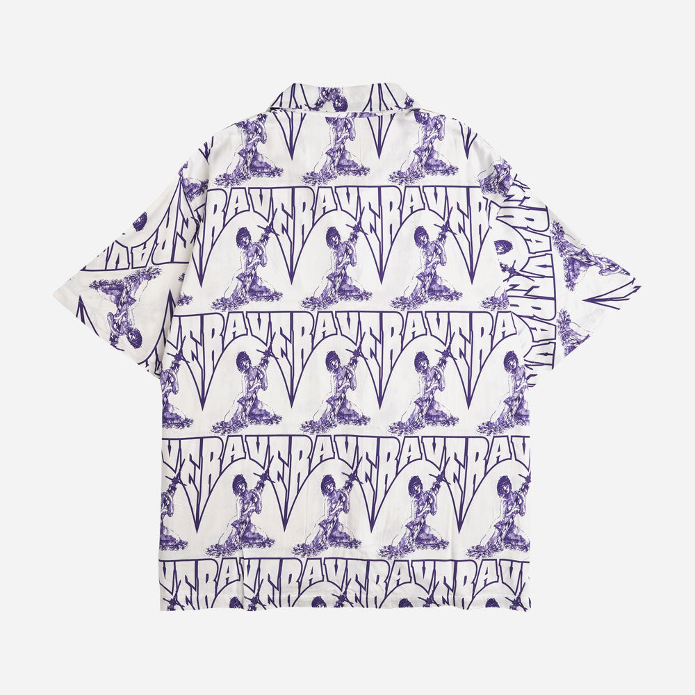 RAVE SKATEBOARDS - CASCA HAWAIIAN SHIRT - Navy Off White