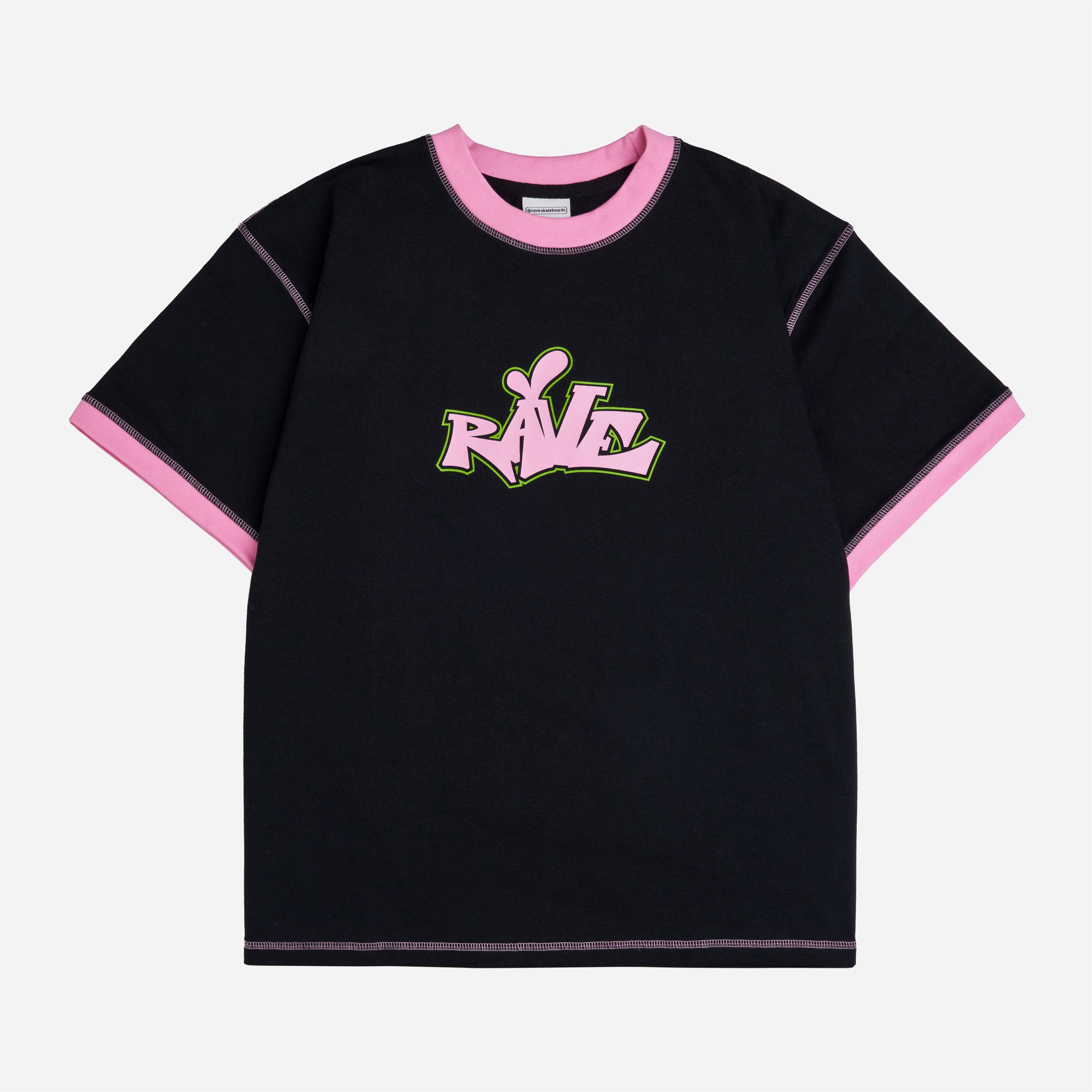 RAVE SKATEBOARDS - DEKCIW TEE - Black