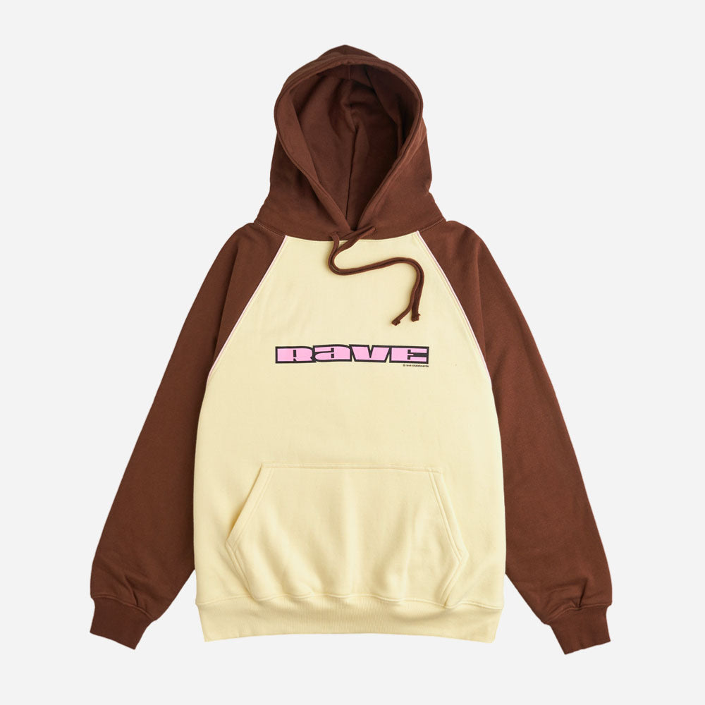 RAVE SKATEBOARDS - FRIDAY RAGLAN HOODIE - Brown - Vanilla