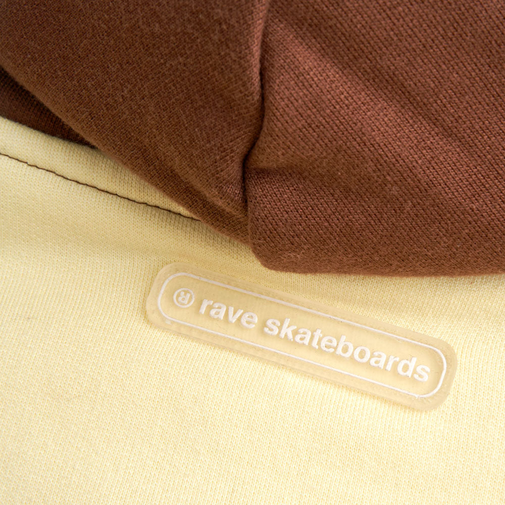 RAVE SKATEBOARDS - FRIDAY RAGLAN HOODIE - Brown - Vanilla
