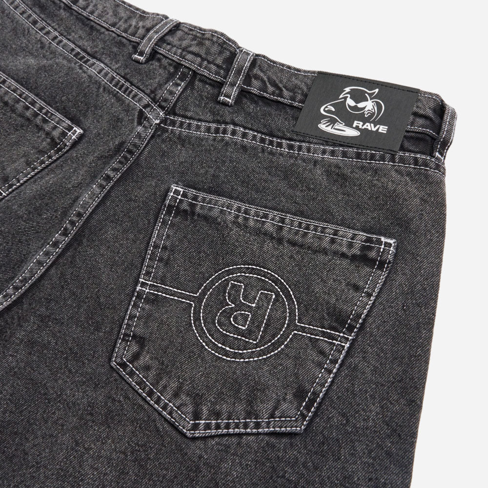 RAVE SKATEBOARDS - GROS DENIM PANT- Black Washed
